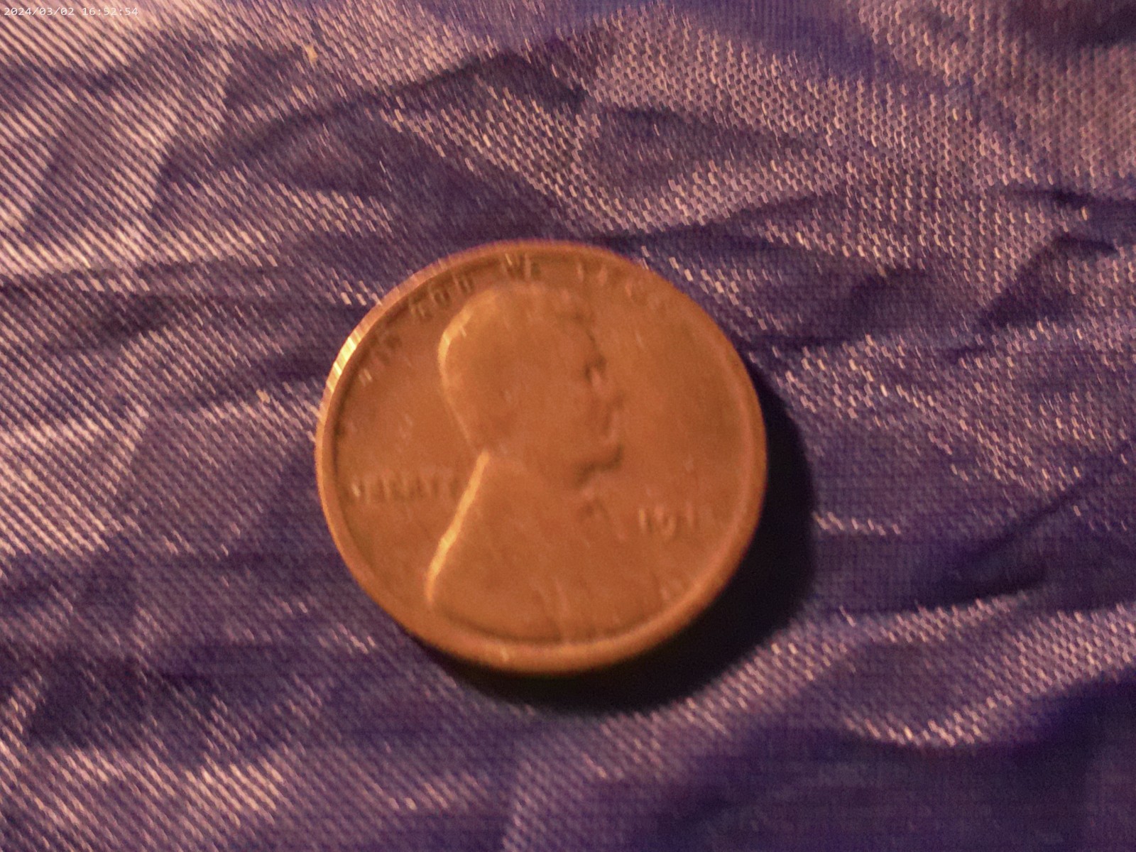 1911 Lincoln Wheat Cent Obverse Error Missing "T" in Trust