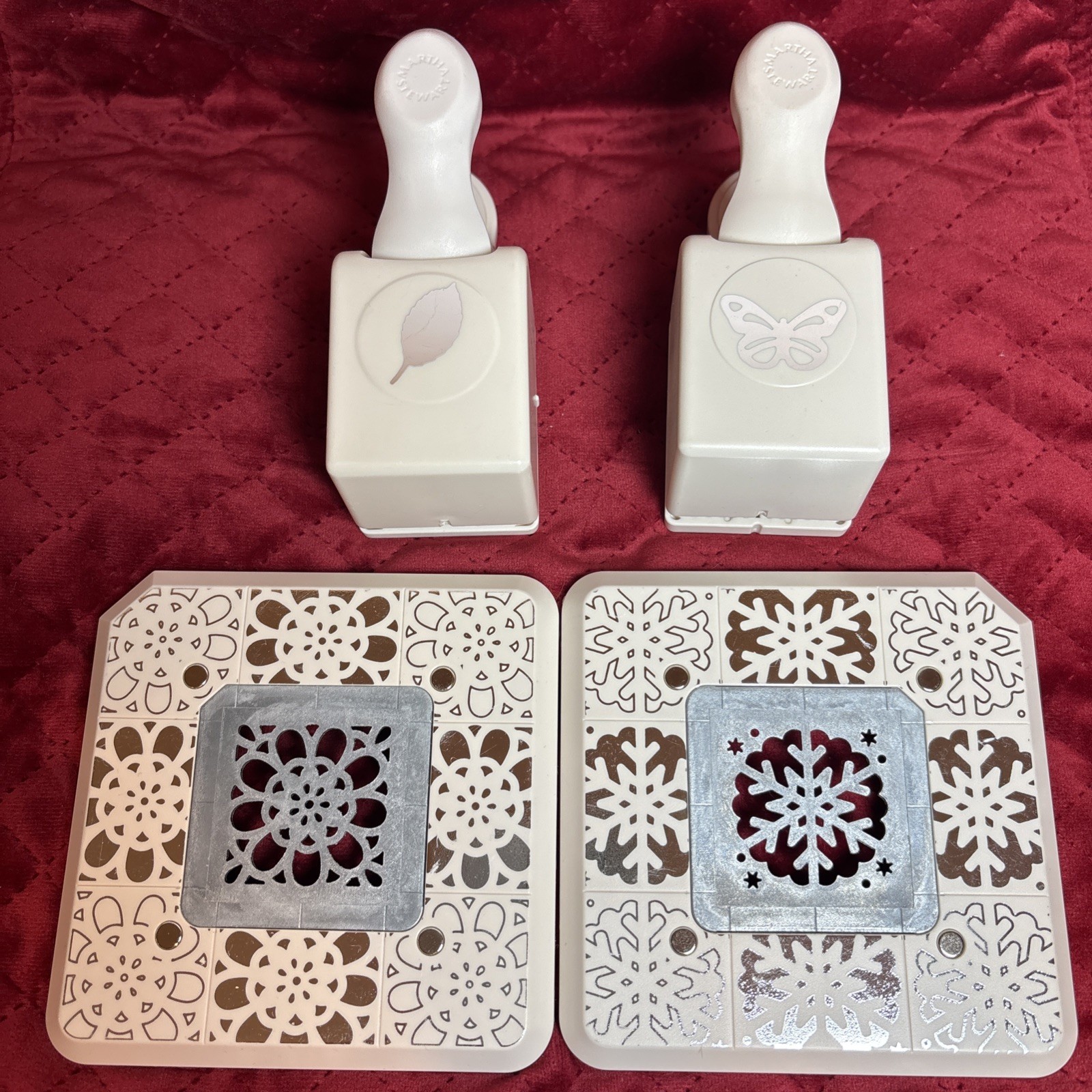 Spring Punches Martha Stewart Butterfly & Leaves 2 Pc Lot Plus 2 Extra Parts