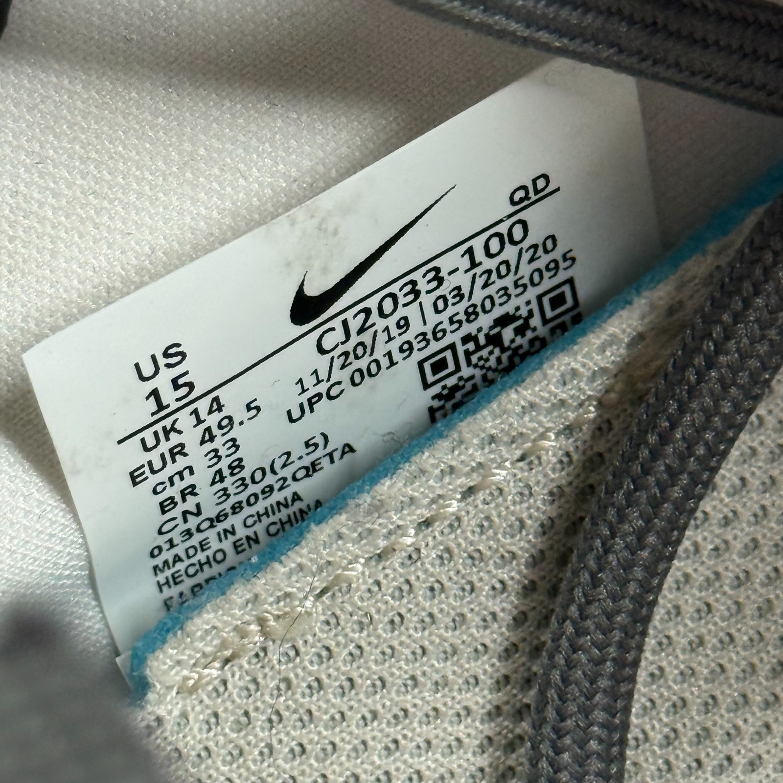 Nike CJ2033-100 Mens Summit White/ Vast Gray Herren Air Zoom-Type Sneakers Sz 15