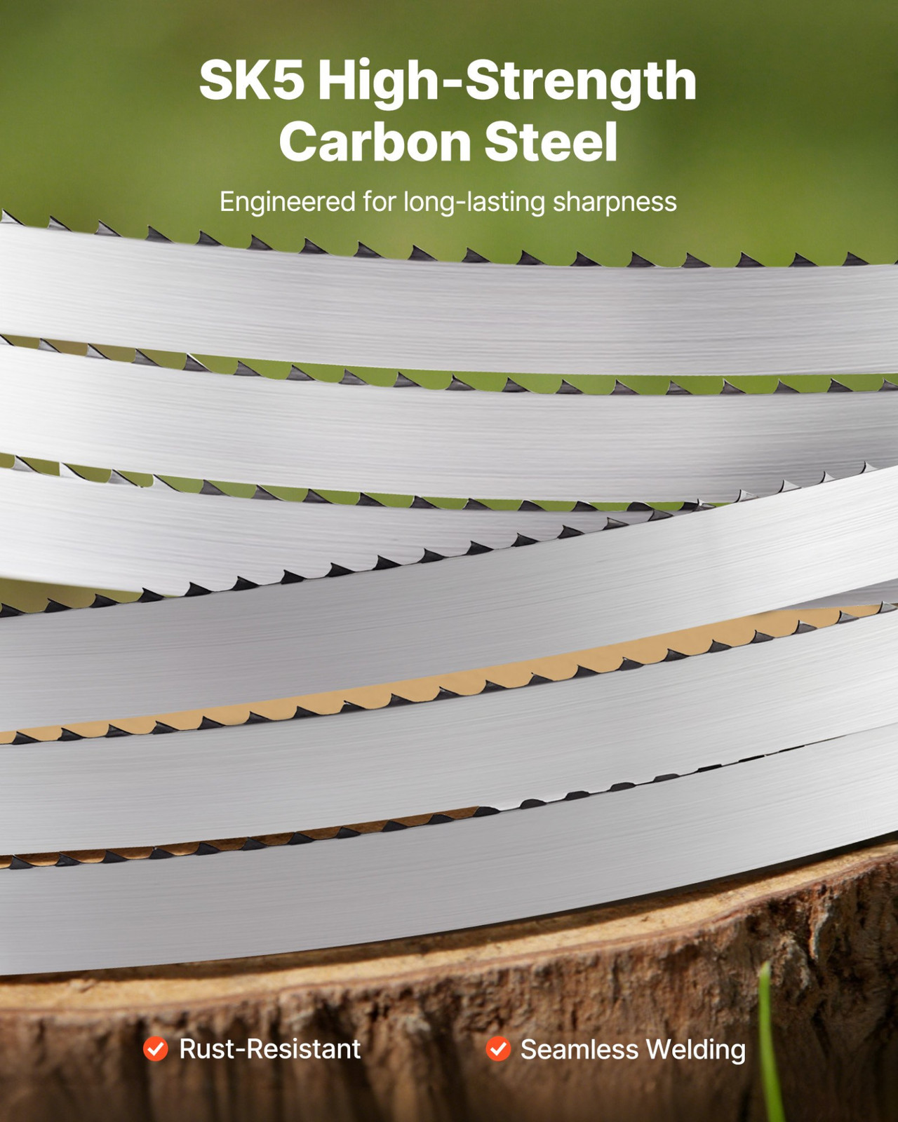 VEVOR Bandsaw Blade, 150 Inch Length, 4 TPI Band Saw Blade with 18 HRC Hardened