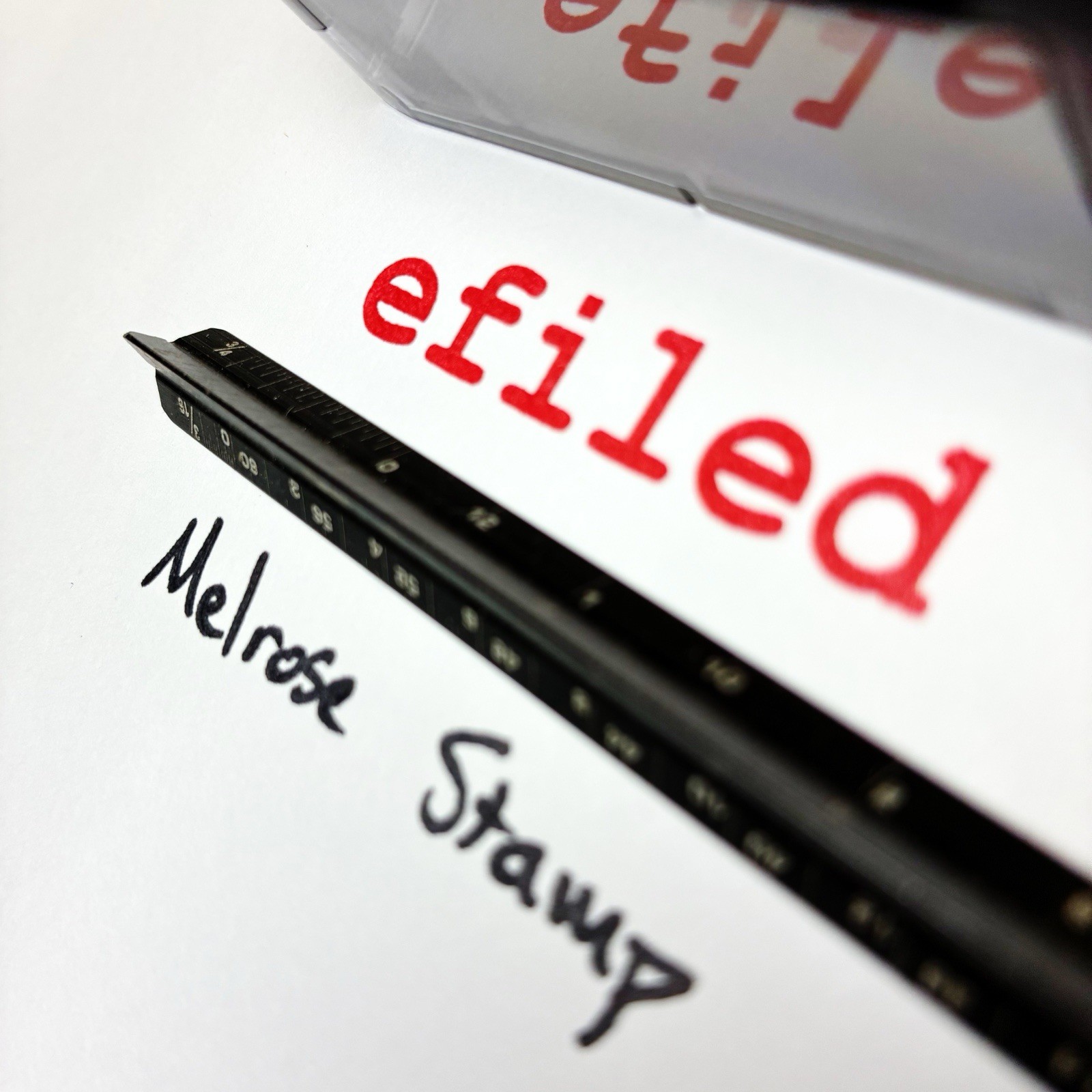 Efiled Rubber Stamp Red Ink Self Inking Ideal 4913 E-filed