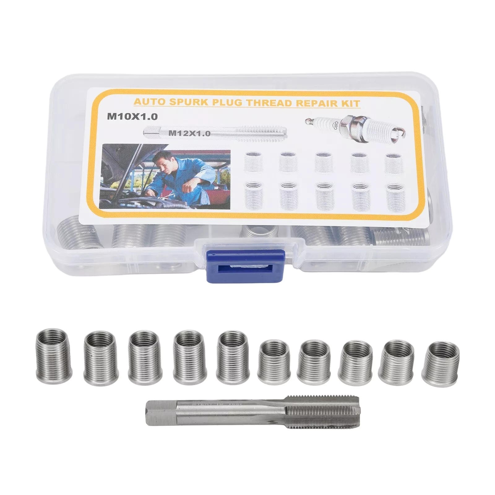 1Set Spark Plug Thread Repair Tool Accessories with M10x1.0 Thread Inserts