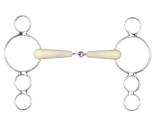 Soft Rubber Mullen Mouth Elevator Bit 3 Ring Gag Bit Flexible Horse Riding bit