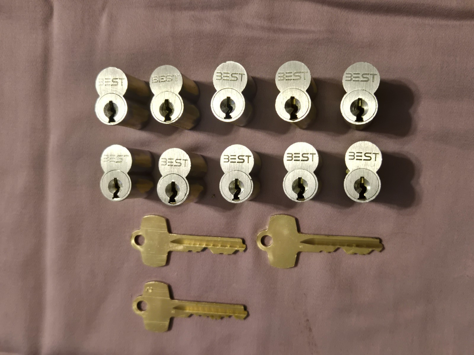 10 BEST A KEYWAY SFIC 7-PIN CORES WITH CONTROL KEY AND 2 TENANT KEYS 626 FINISH