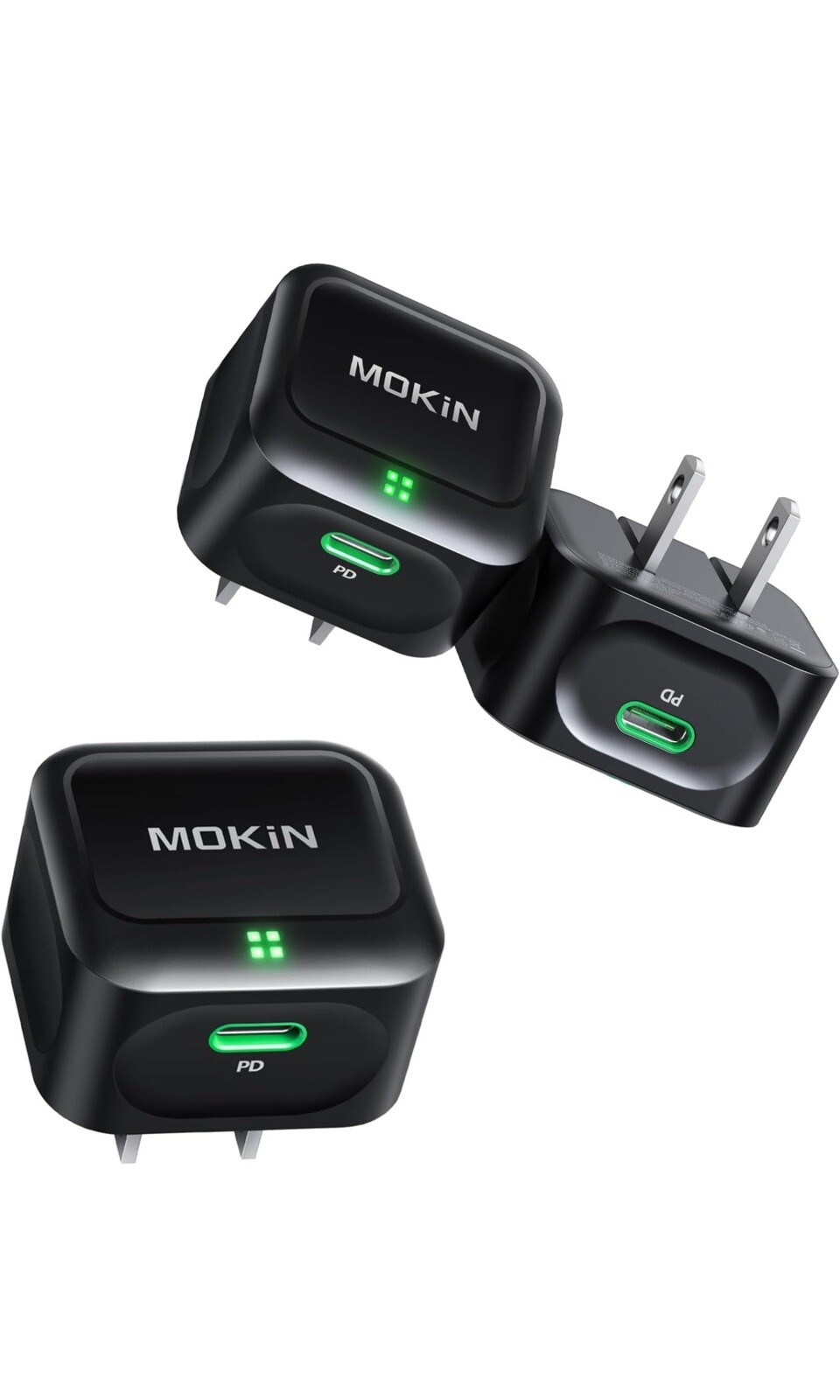 2-Pack 20W USB-C Fast Charger PD3.0 GaN Super Small For Iphone Samsung - MOKIN