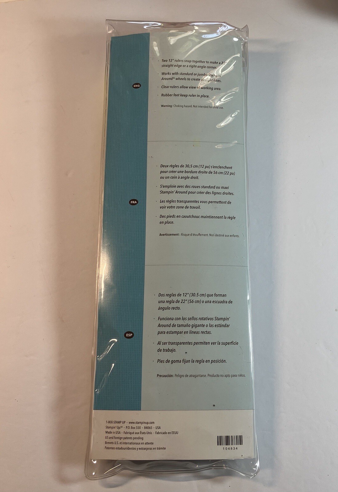 Stampin Up Stampin Around Wheel Guide 12" Snap Clear Ruler Non Skid Scrapbook