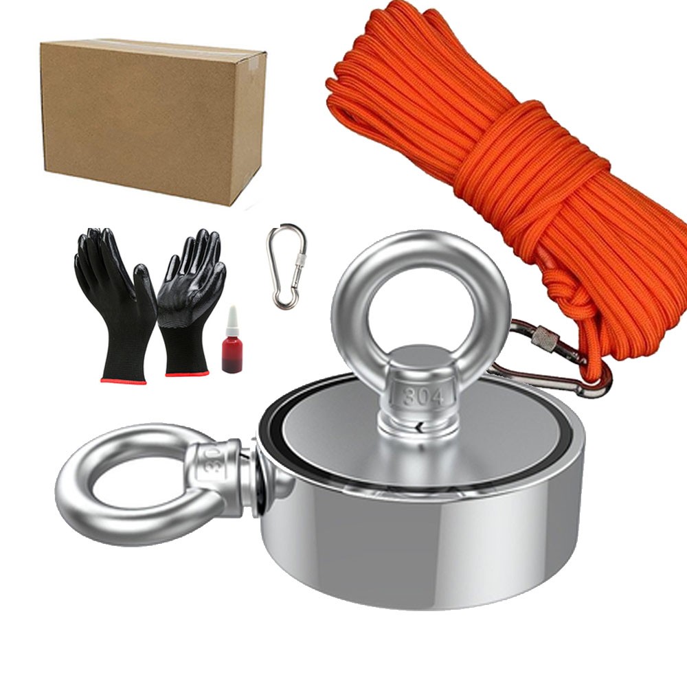 Fishing Magnet Kit Upto 1800LBS Pull Force Super Strong Neodymium Rope Carabiner