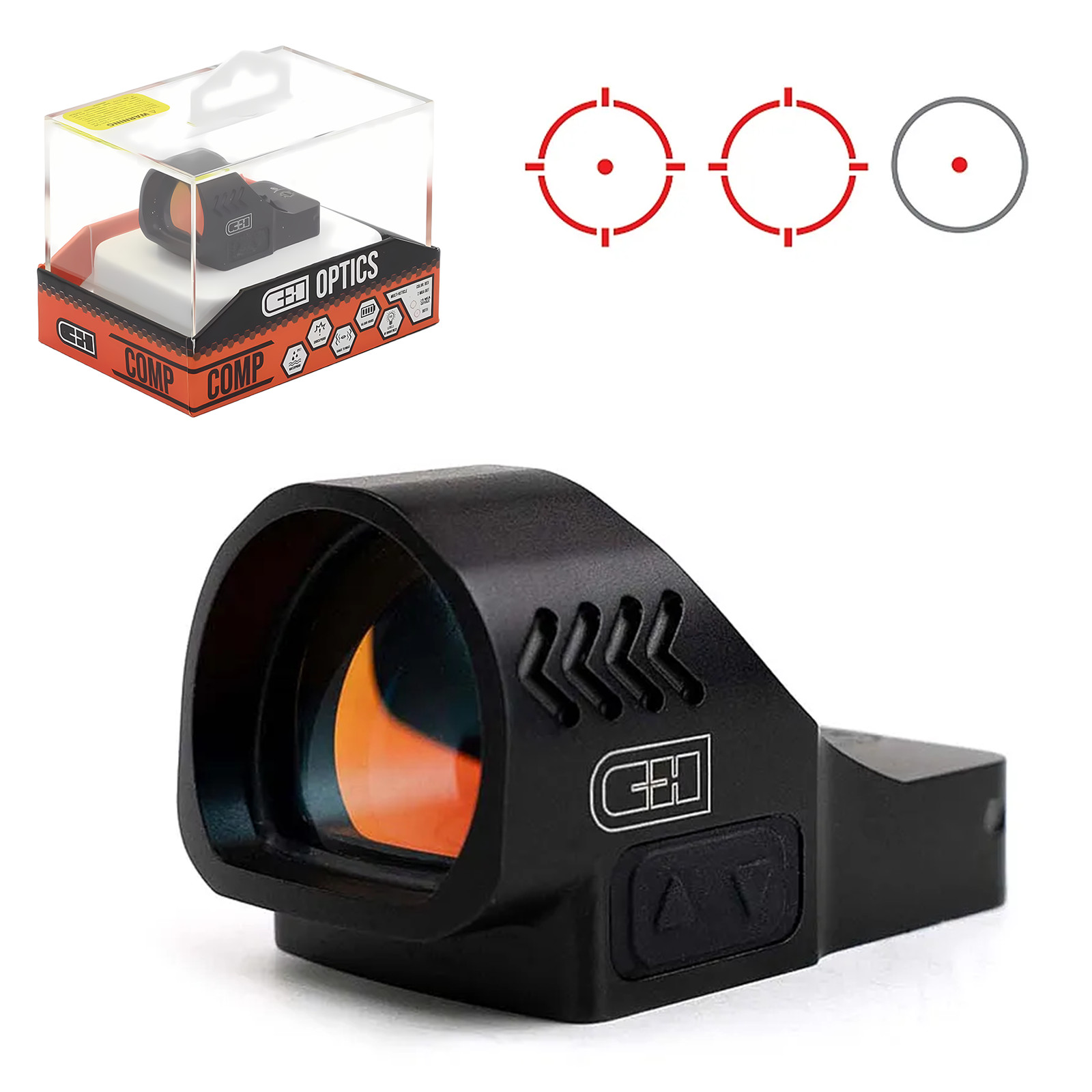C&H COMP Red Dot Sight 1x27mm 3 MOA Multi-Reticle For RMR Footprint