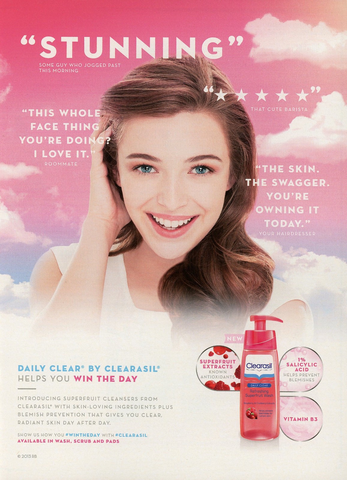 CLEARASIL magazine AD #05 OOP 2013 CUTE GIRL ~ PINK