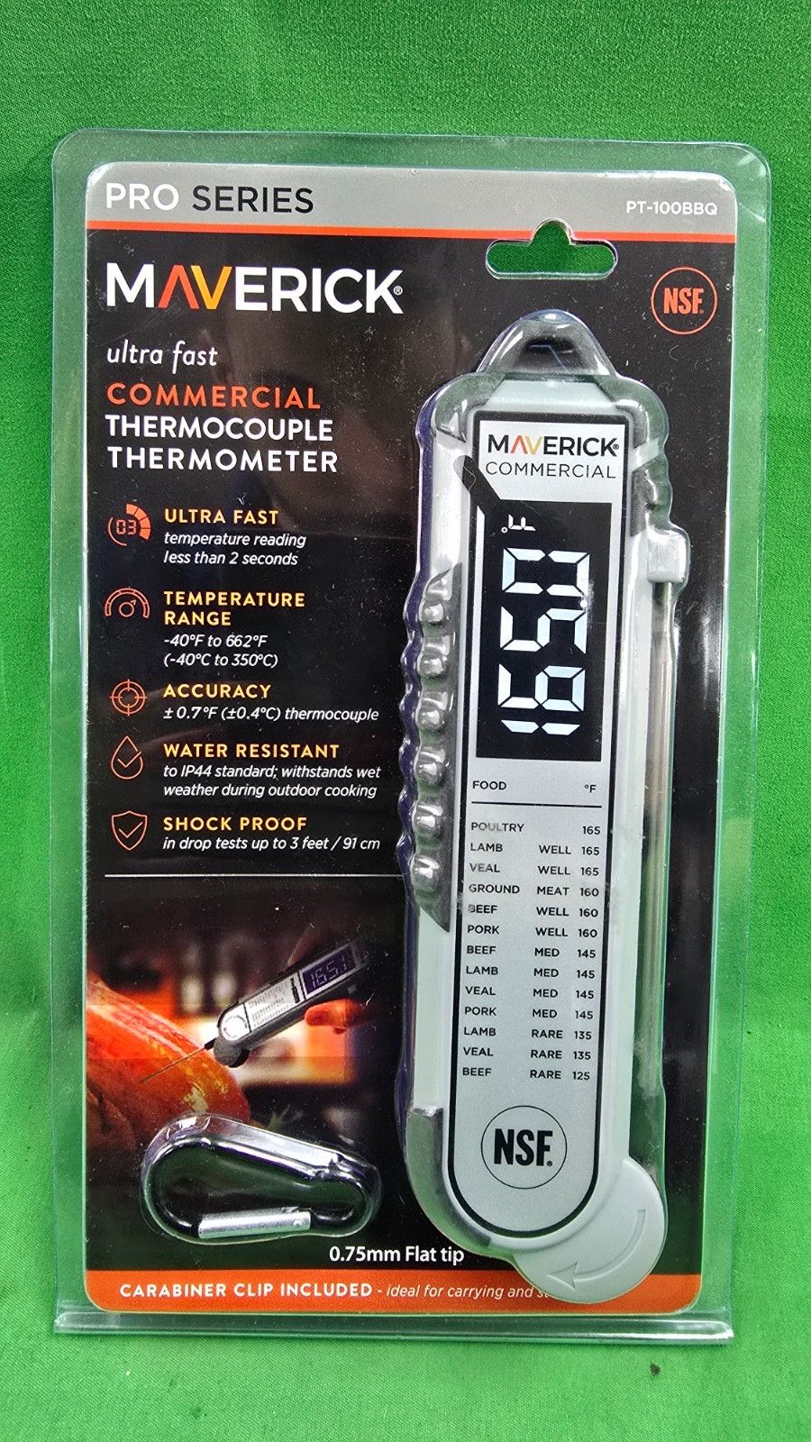 Maverick PT-100BBQ Commercial Thermocouple BBQ Food Thermometer NEW (B6)