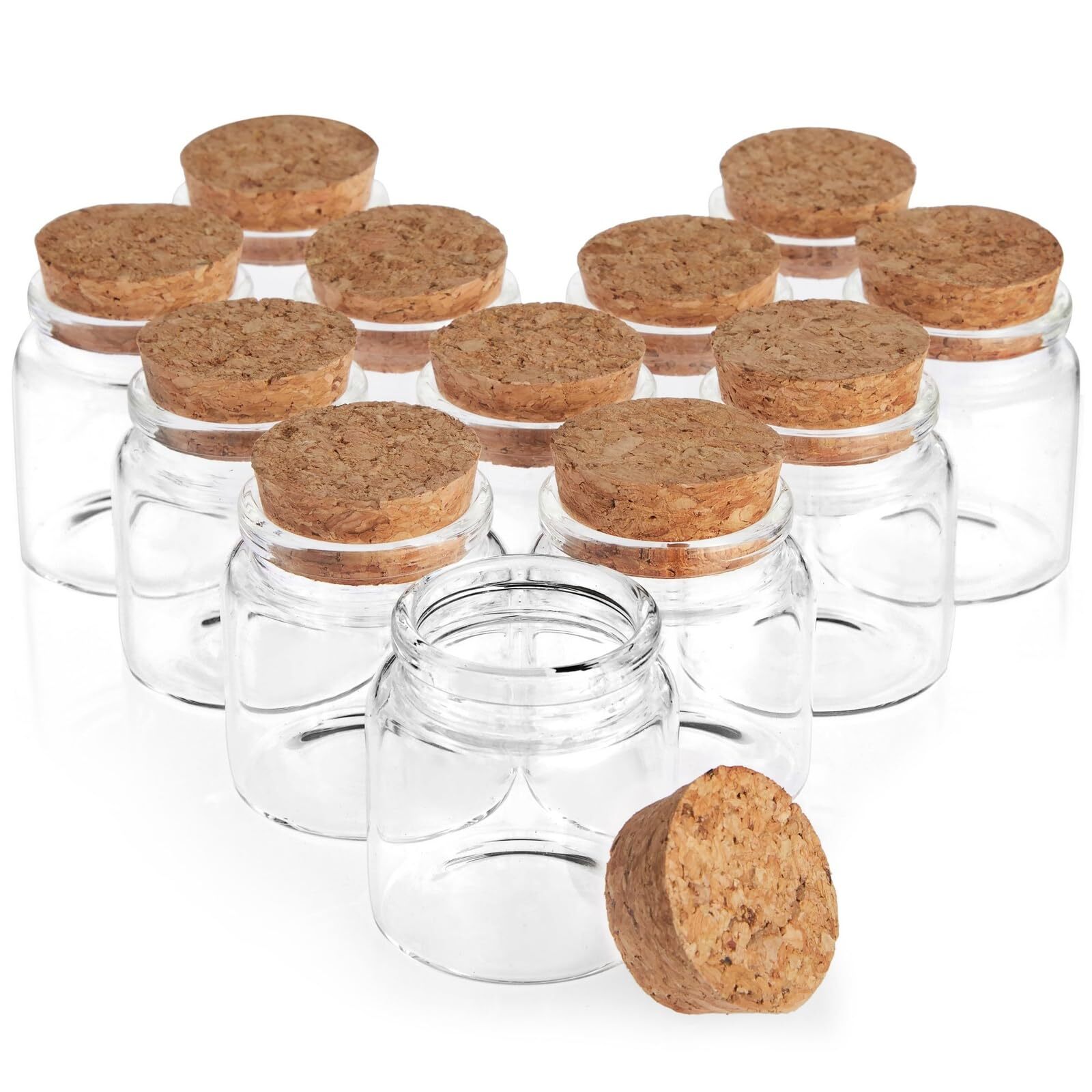 Bright Creations 12 Pack Small Glass Jars with Cork Lids 50ml