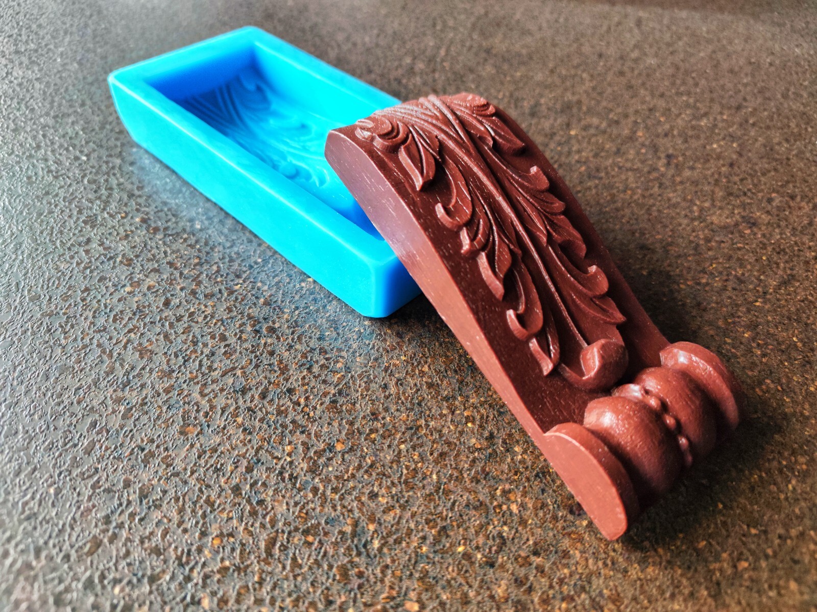 Silicone Mold DIY corbel castings with wood texture