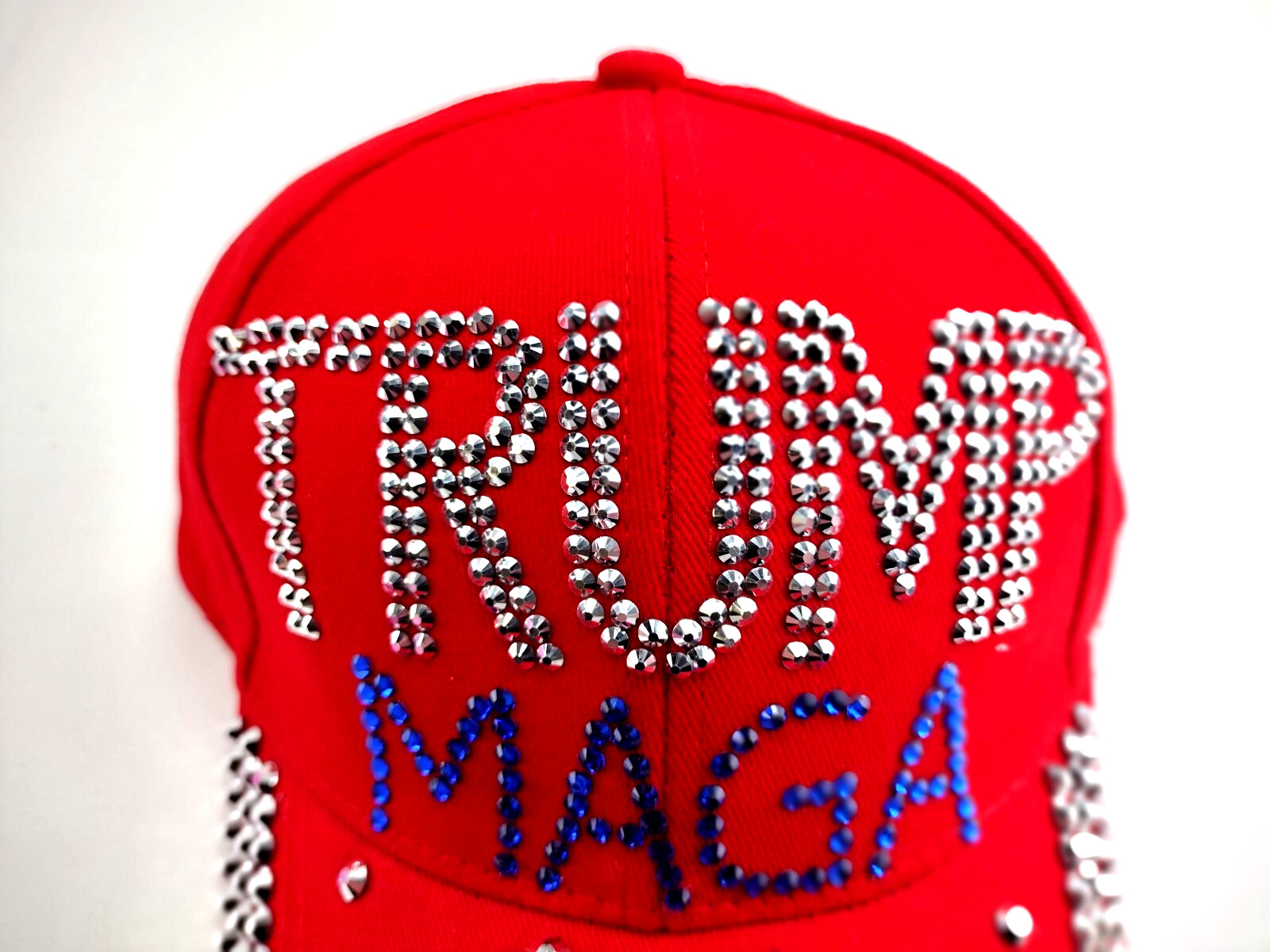 Trump MAGA RED Hat Bling Buckle Back Adjustable President Donald Republican Cap