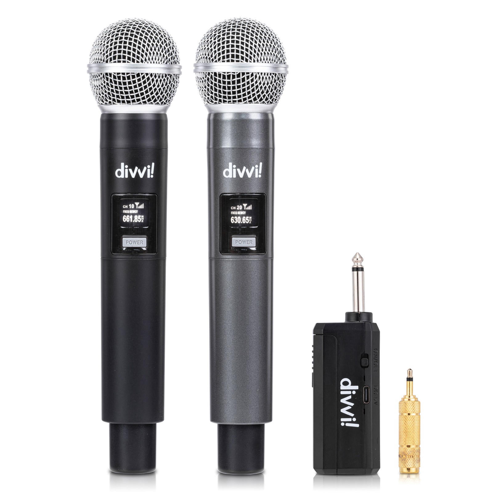 divvi! Wireless Microphone (Pair) with Case (Open Box) Box Damage