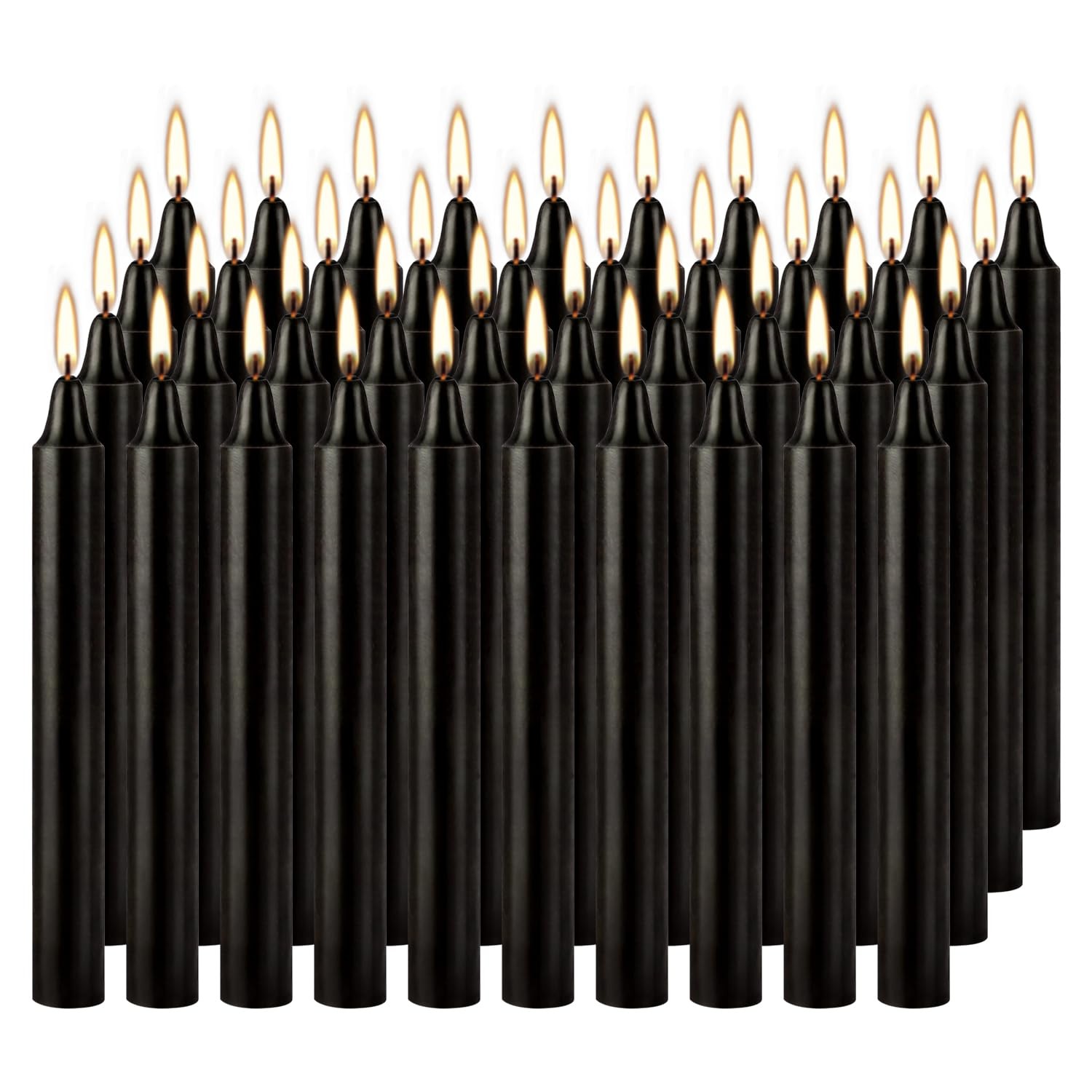 4 Inch, 40 Pack, Unscented, 40 Pack-4inch taper candle, 4"40pcs-Black