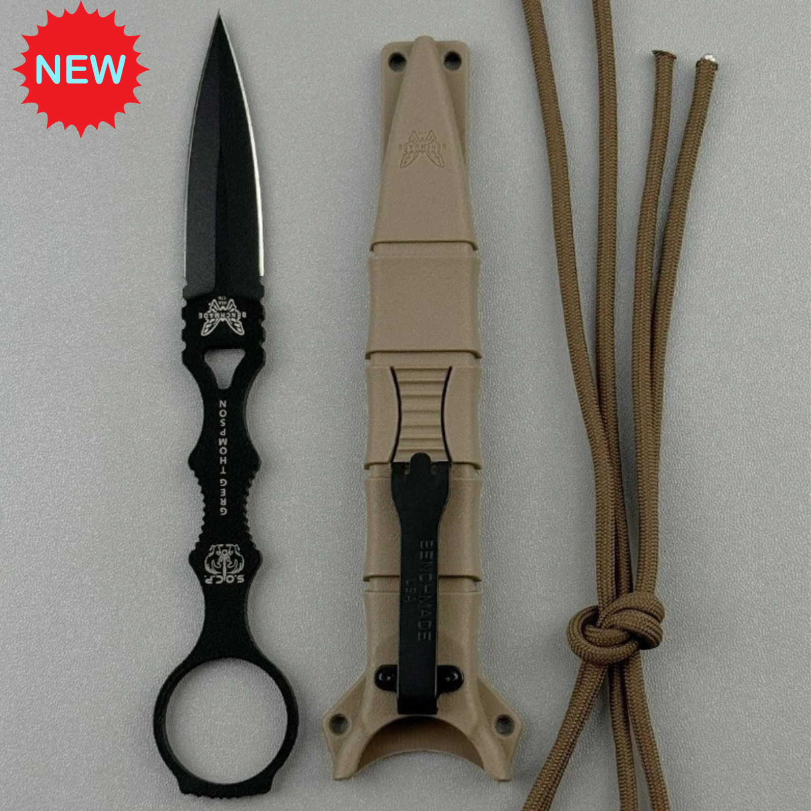 SOCP Dagger 176BKSN Sand Sheath Steel Fixed Blade Knife