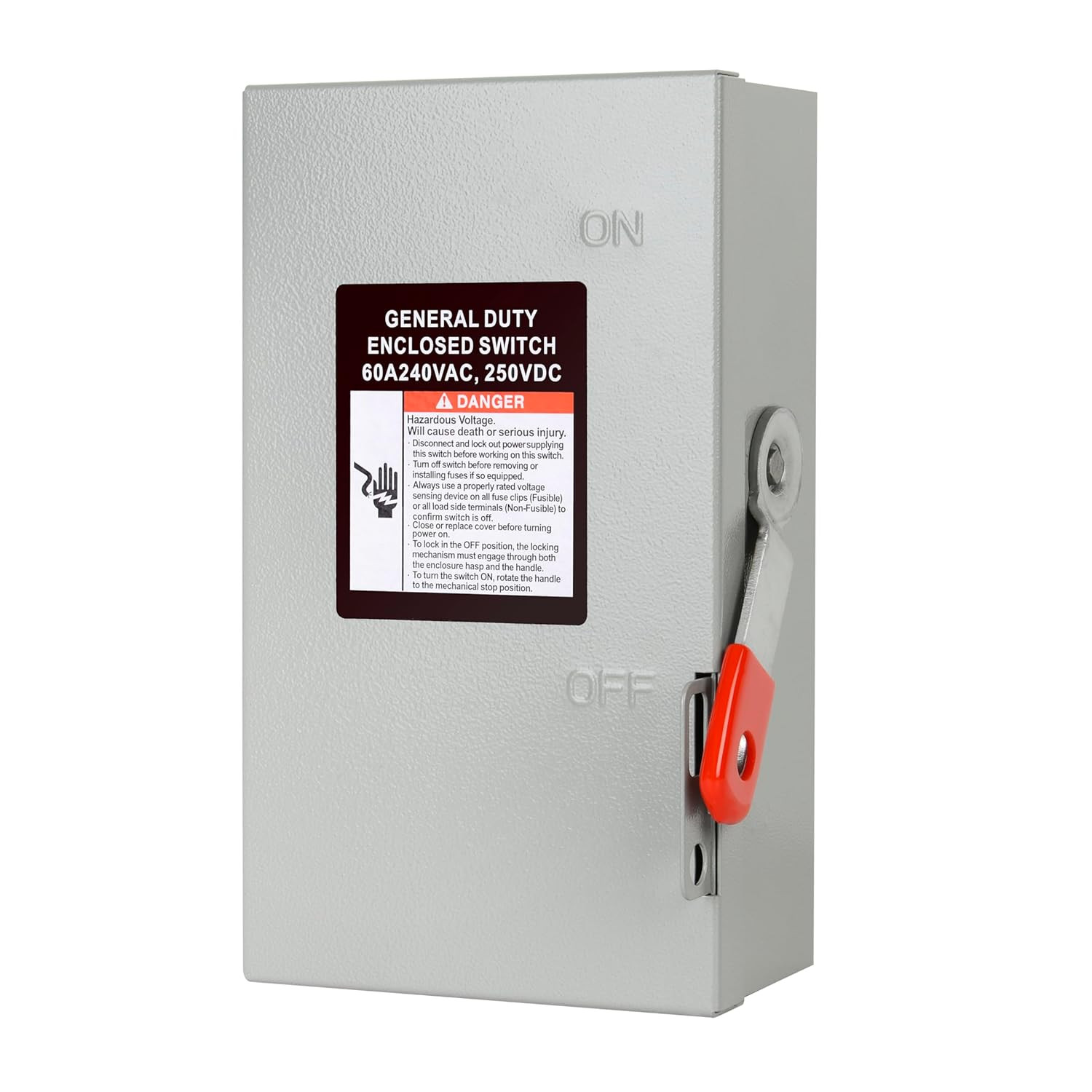2P 60A 120/240V Single Phase 2 Wire Duty Safety Switch Outdoor Non-Fusible Safet