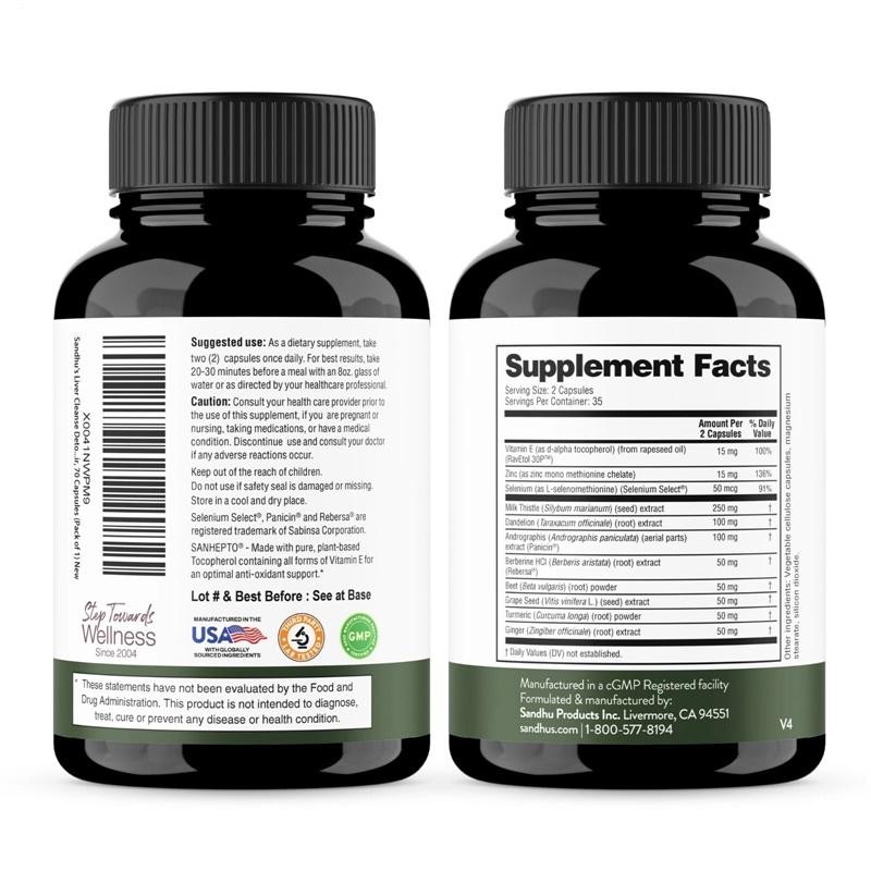 Liver Cleanse Detox, & Support , 70 Capsules (1-3 PACK)