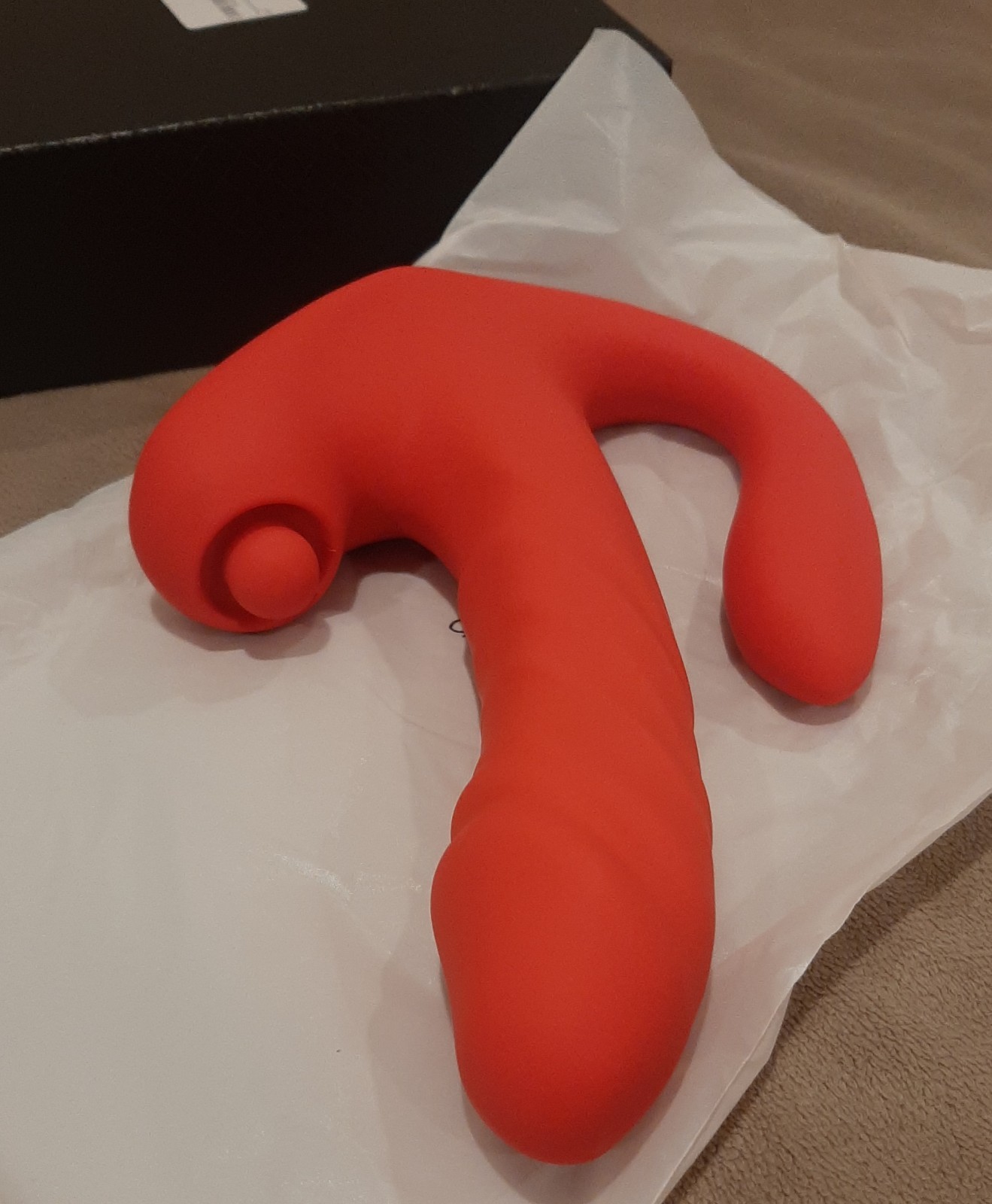 Women Thrusting Vibrating Dildo Vagina Clit Anal 3 Function 9 Mode Vibrator Red