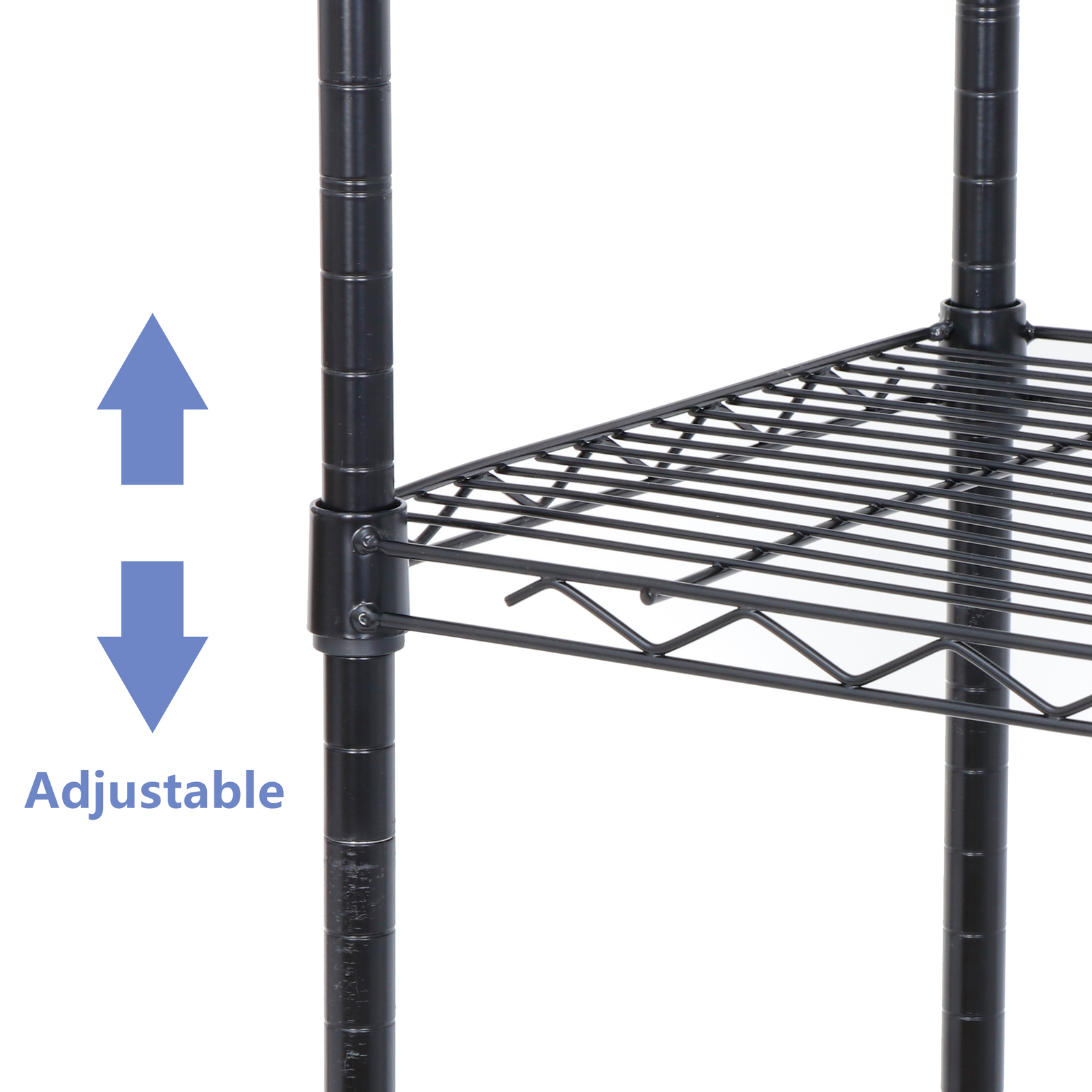 5-Tier Shelves Wire Unit Rack Large Space Storage with 4 Wheel Casters Rolling