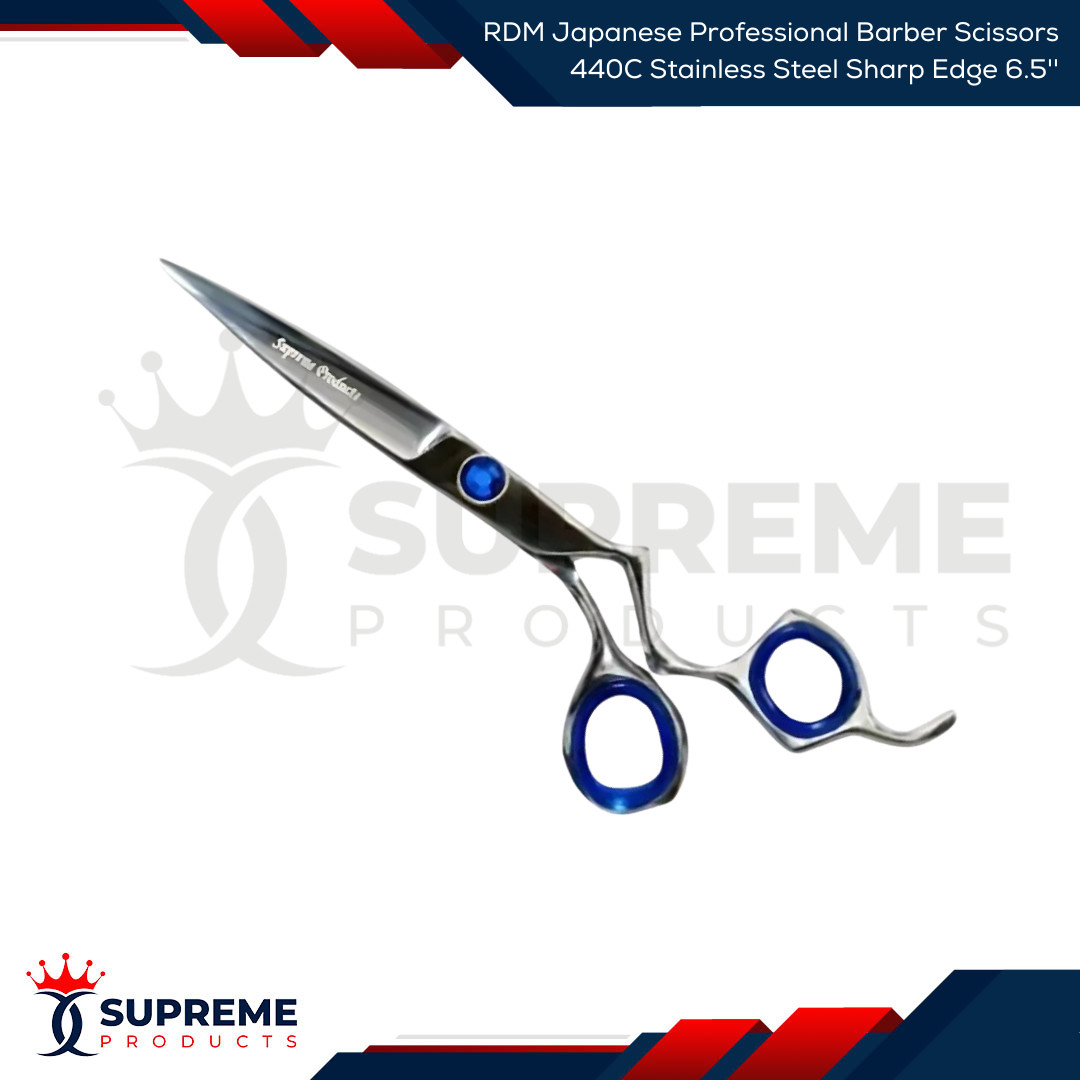 RDM Japanese Professional Barber Scissors 440C Stainless Steel Sharp Edge 6.5''
