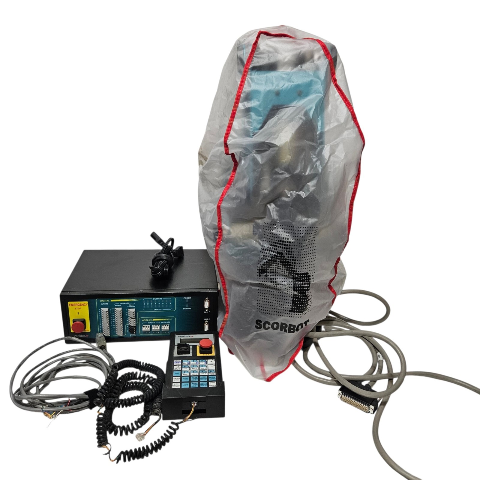 INTELITEK SCORBOT-ER4u Robotic Arm + Controller 000413 + Teach Pendant 001704
