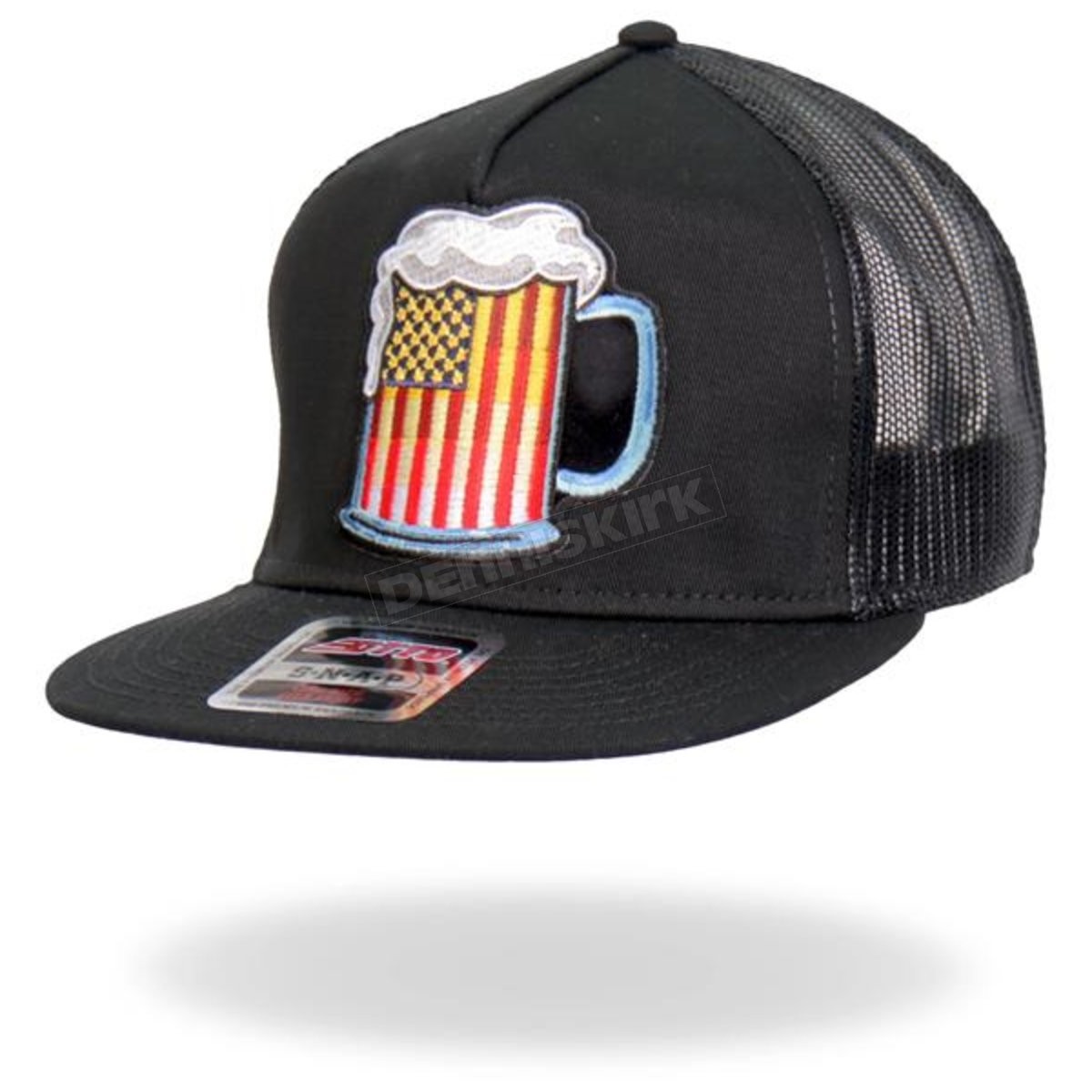 Hot Leathers Black Beer Mug Flag Snapback Hat (Adult Adjustable) GSH2021