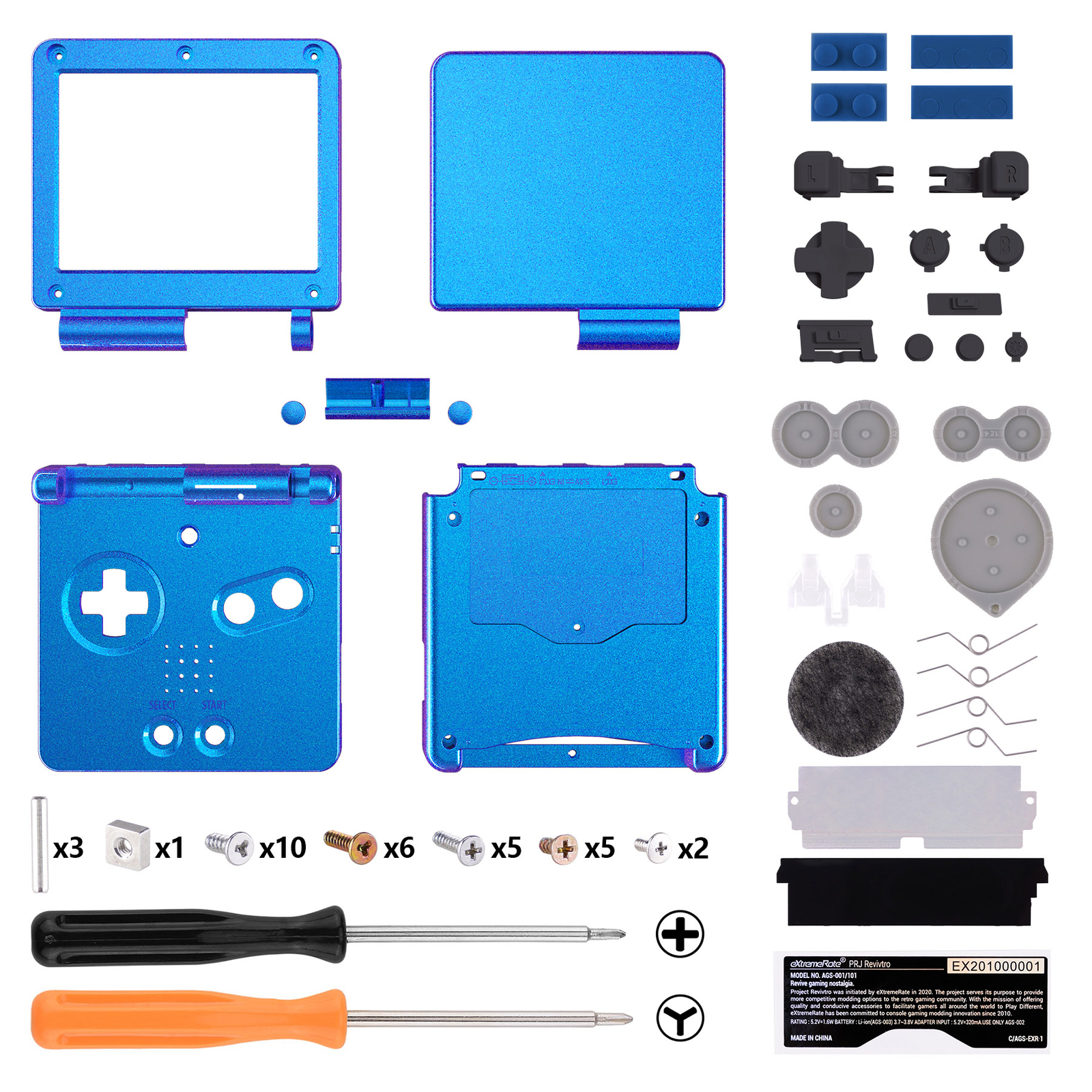 IPS Ready Housing Shell Screen Full Set Buttons for Gameboy Advance SP GBA SP