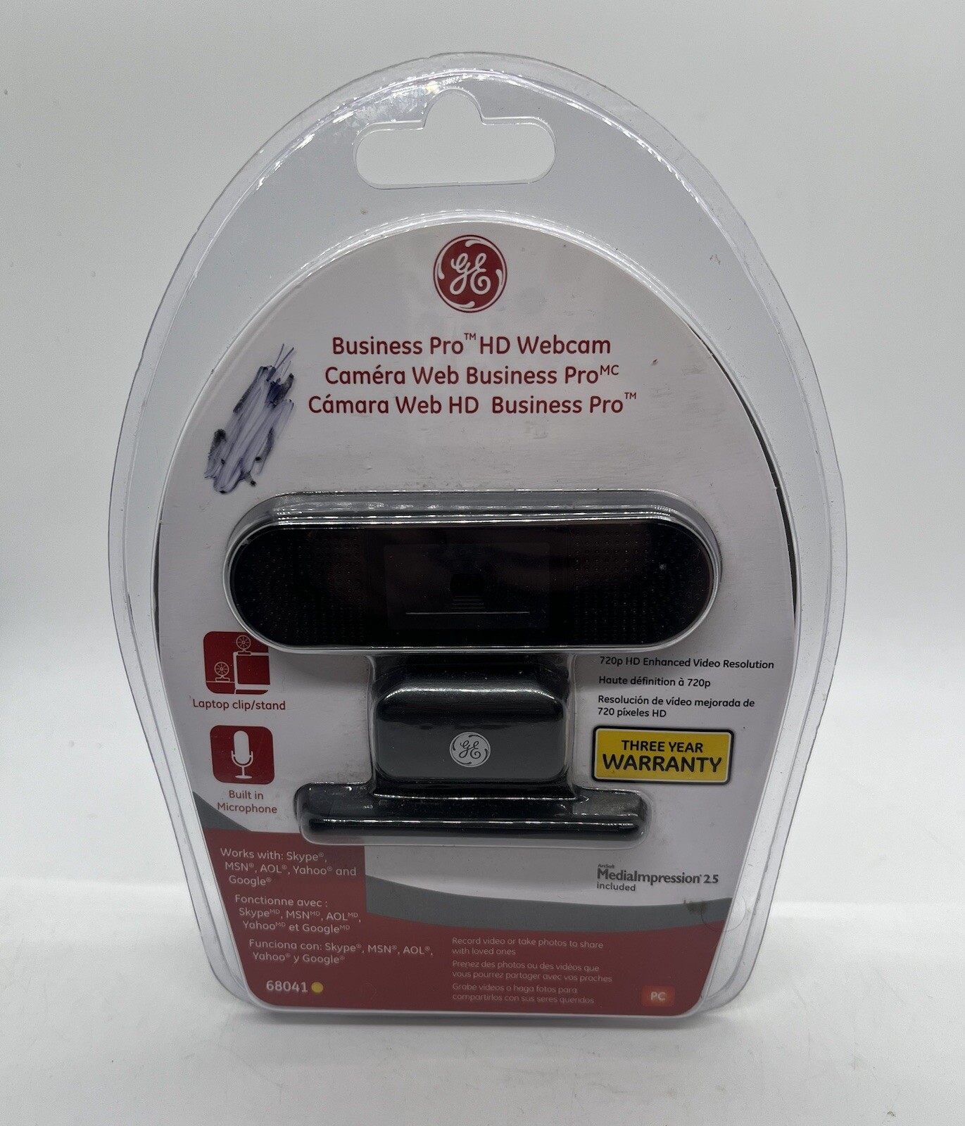 GE Business Pro HD Webcam 720p 68041 NEW