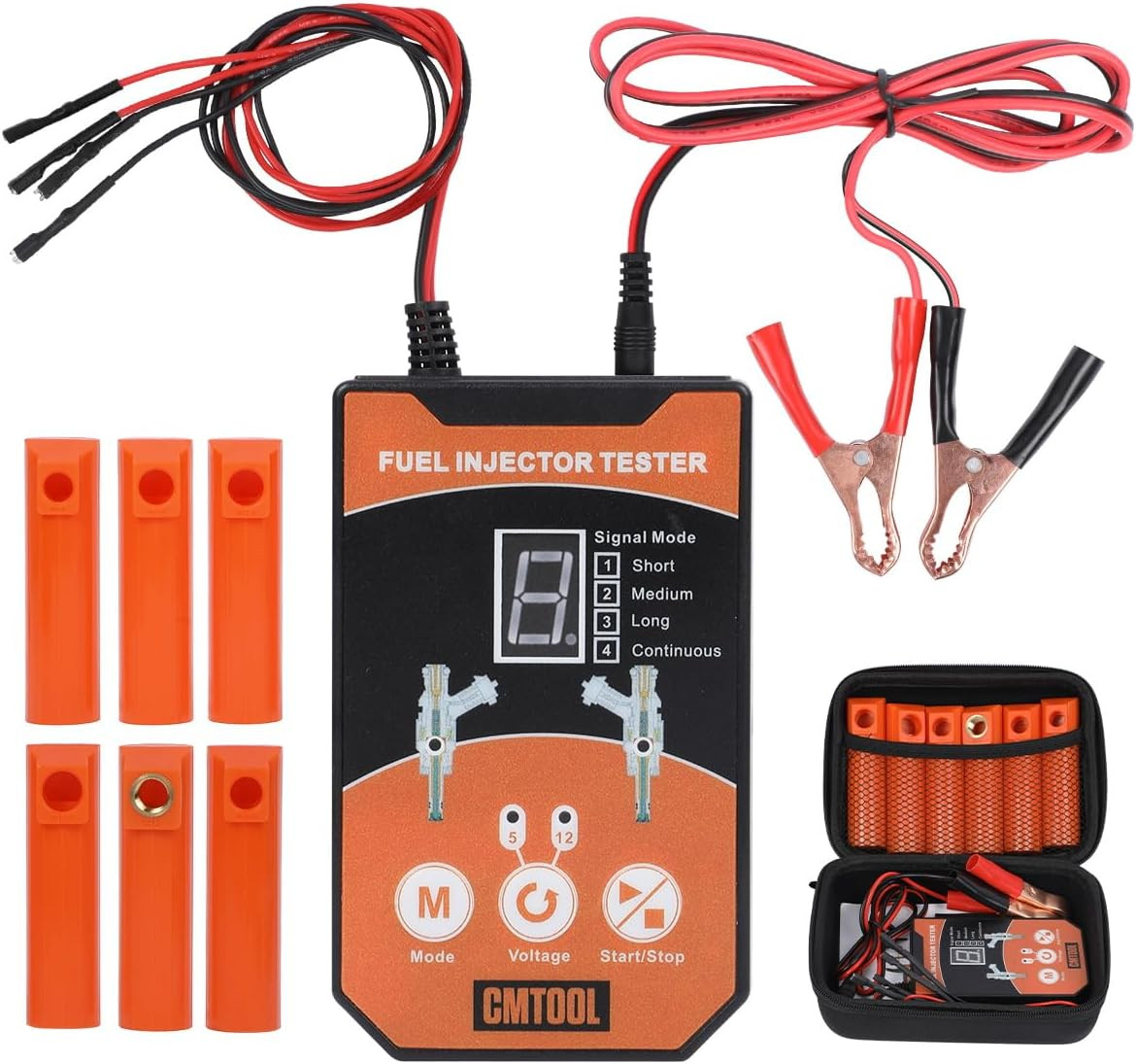 Fuel Injector Tester and Cleaner Tool Kit, Upgraded 6 Cleaning Adapters & 8 Puls