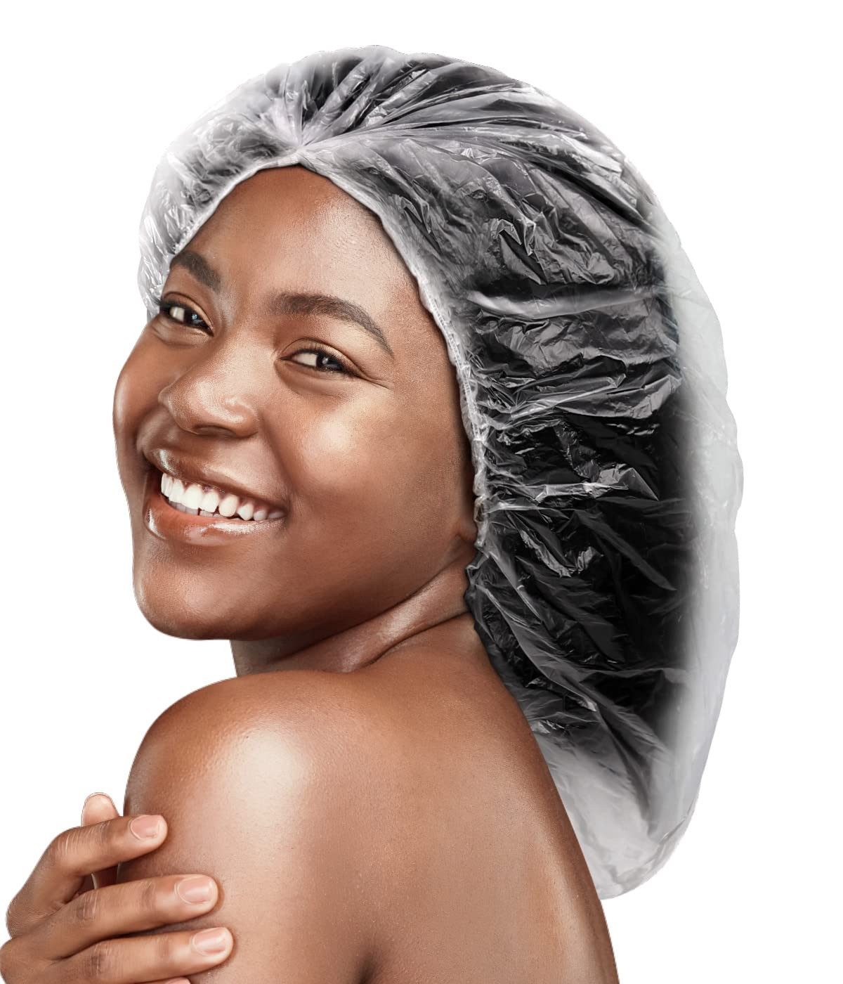 XL Disposable Plastic Shower Caps for Long Hair, Braids, Dreadlocks - 10 Pack