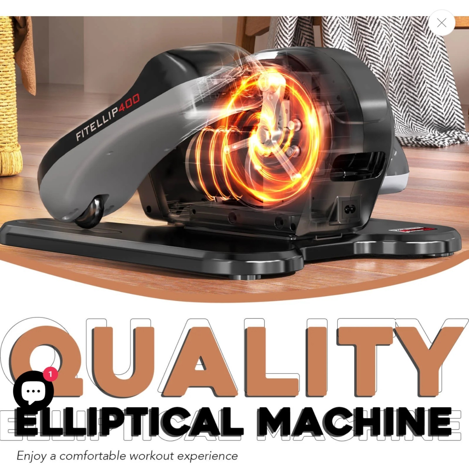 🏃 Keppi FITELLIP400 Under Desk Elliptical Machine Remote Magnetic NEW