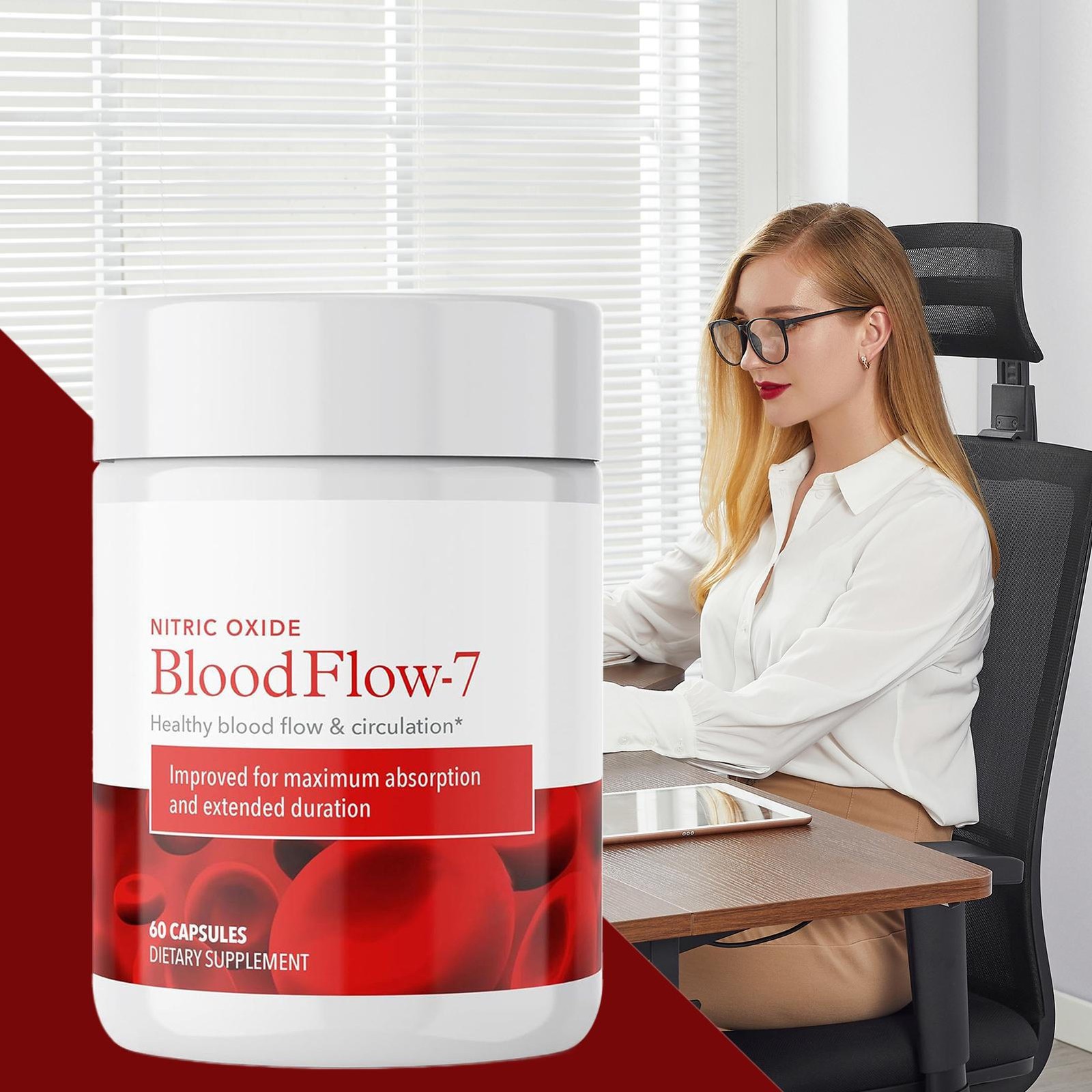 Juvenon BloodFlow-7 Nitric Oxide Supplement - 60 Capsules