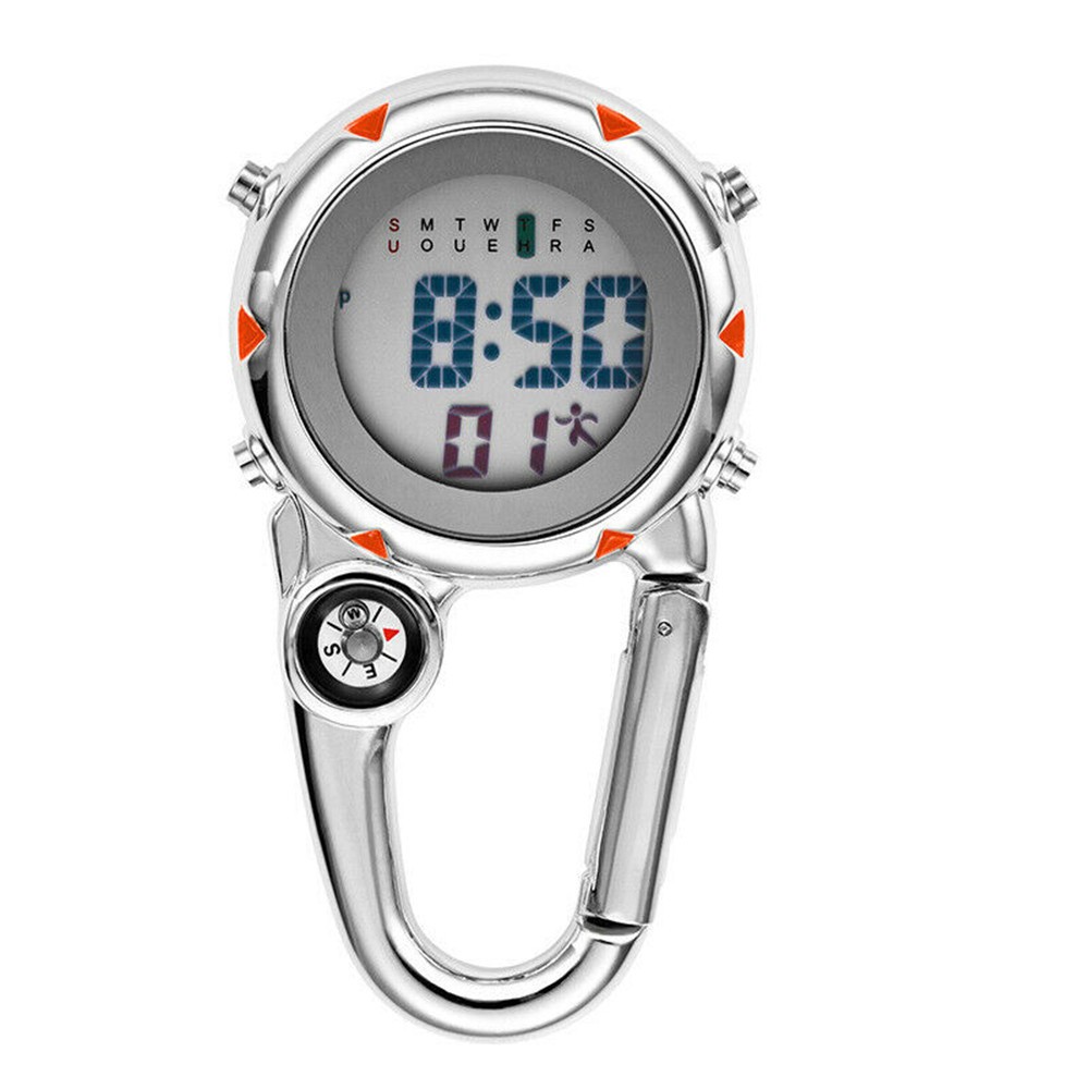 Backpack Clip On Band Carabiner Digital Sports Luminous Watch For Hikers M