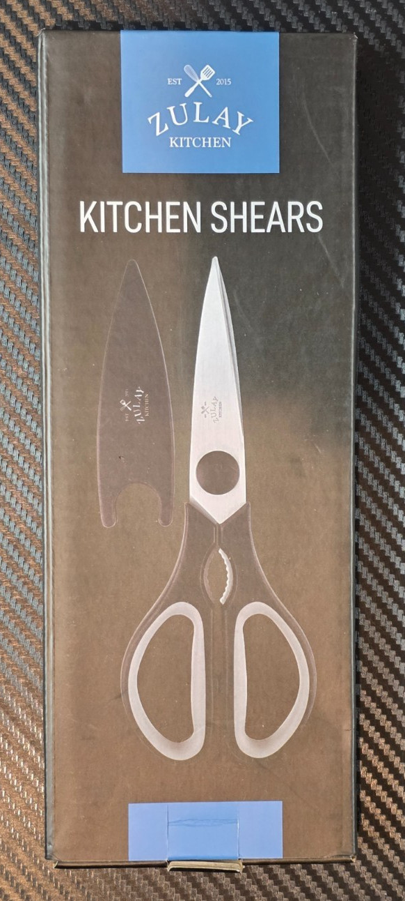 Zulay Kitchen Stainless Steel Kitchen Shears With Cover Black