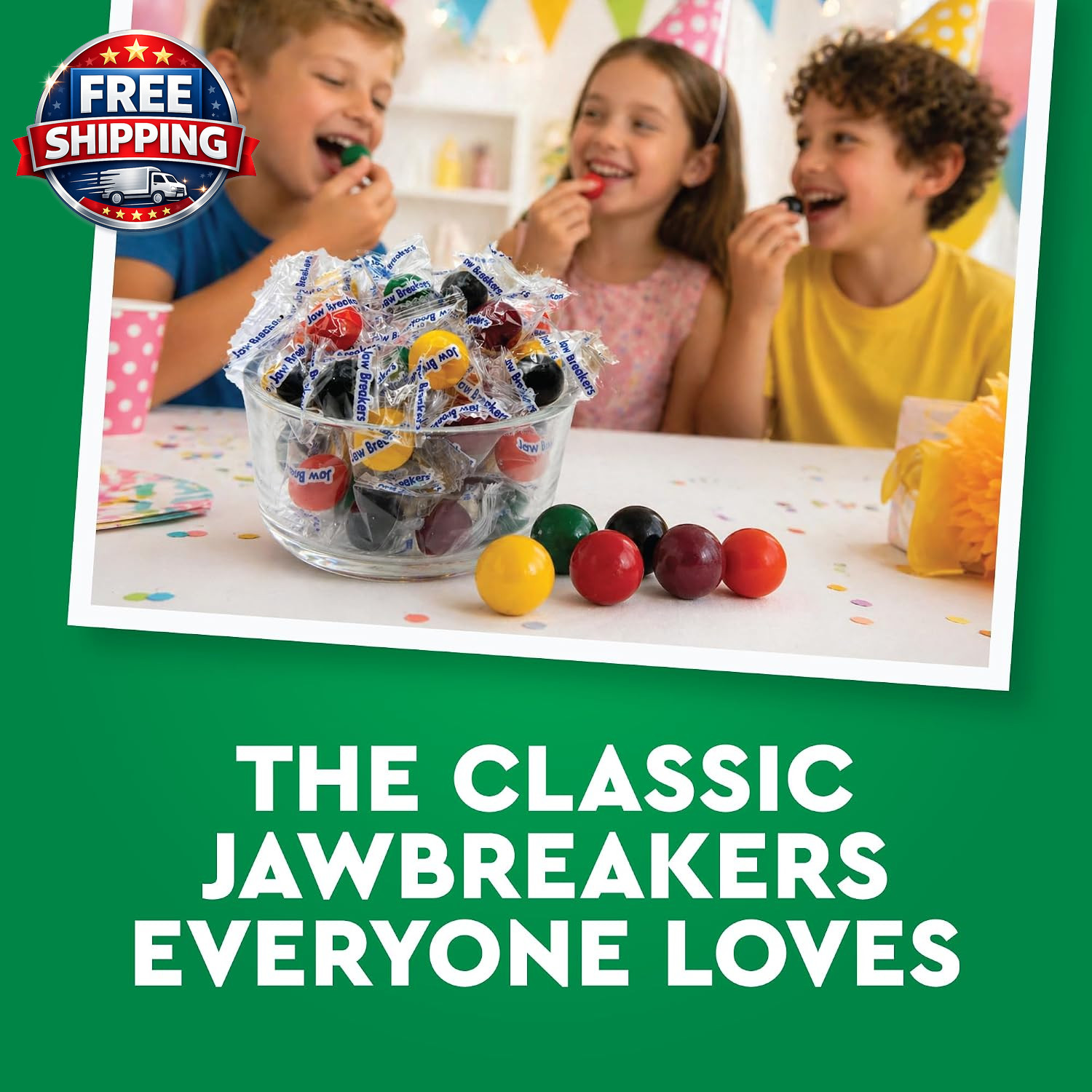 Jawbreakers 1 Pound Bag Individually Wrapped - Large Jaw Breakers Hard Candy Bal