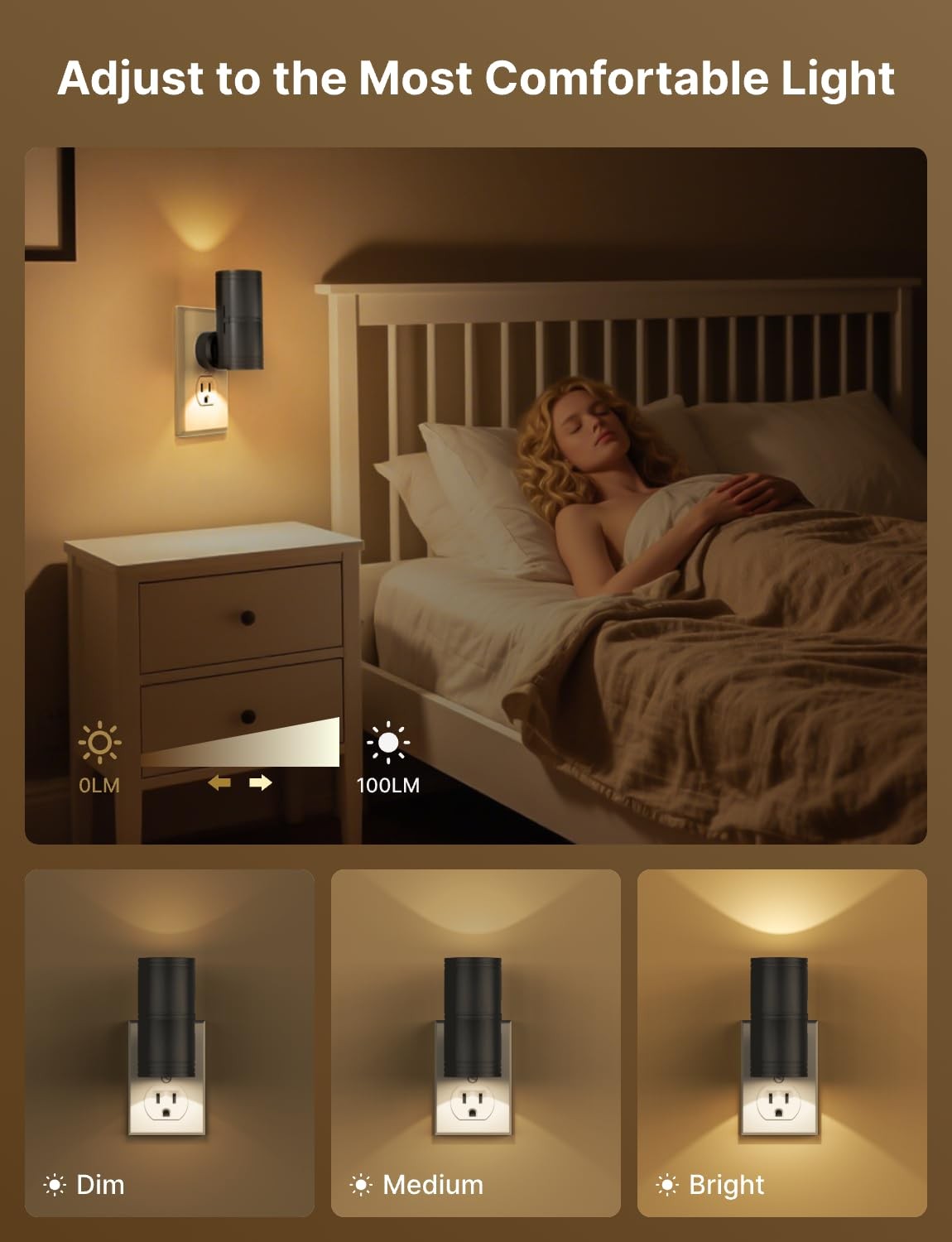 Likelgn Night Light Plug into Wall, 2 Pack Dimmable LED Nightlight with Dusk ...
