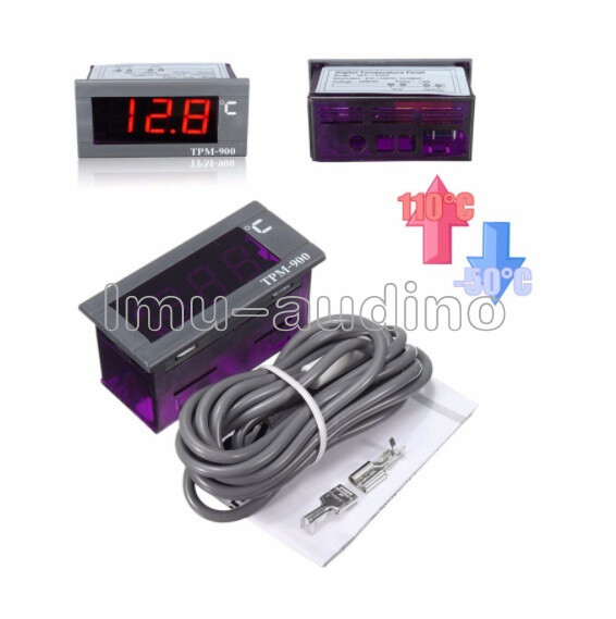 AC 220V Embedded Thermometer Refrigerator Digital Temperature Meter Panel