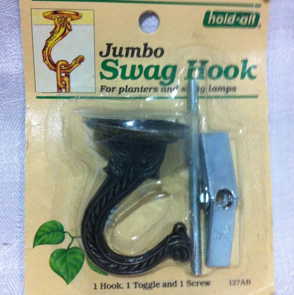 Hold All Swag Hook Kit with Mounting Hardware Antique Brass Finish NIP