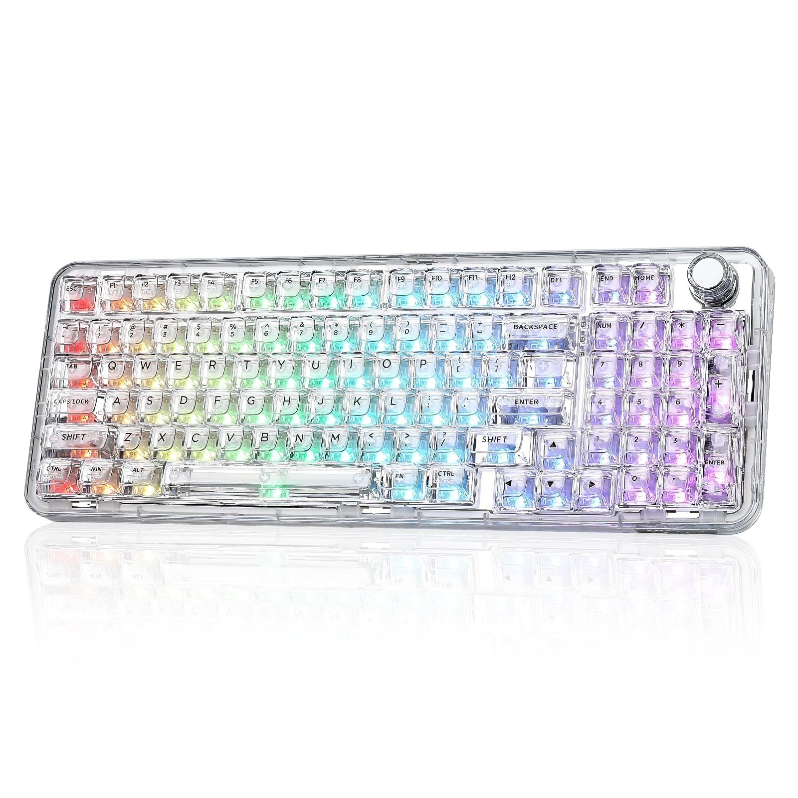 YUNZII X98 QMK/VIA Wireless Mechanical Gaming Keyboard with Knob,Tri-Mode BT5...