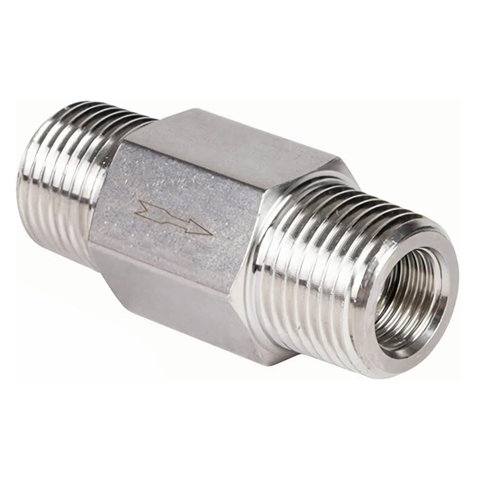 1/4" NPT Male to Male 304 Stainless Steel Check Valve One Way Water Oil Gas C660