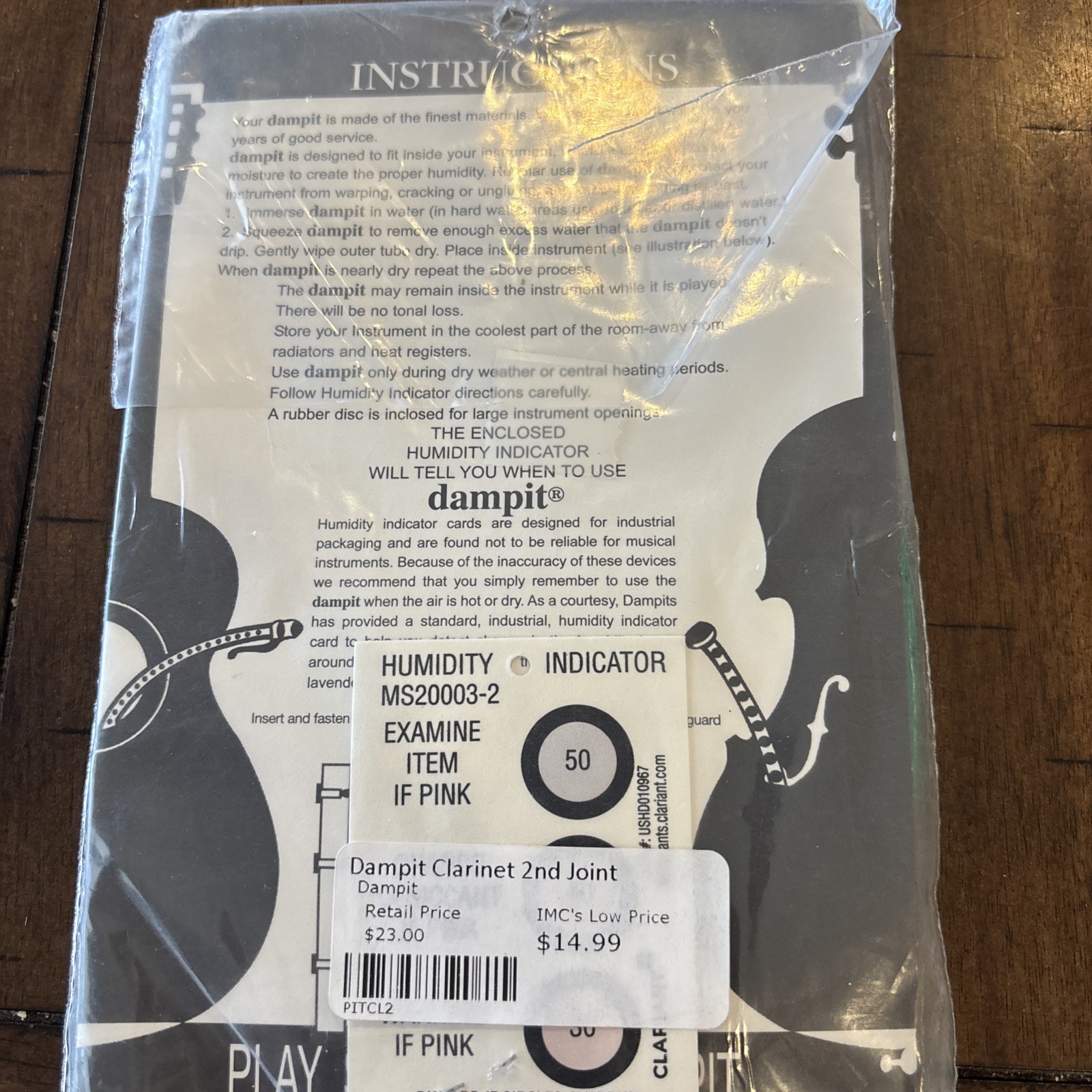 New Dampit Clarinet Humidifier 2nd Joint