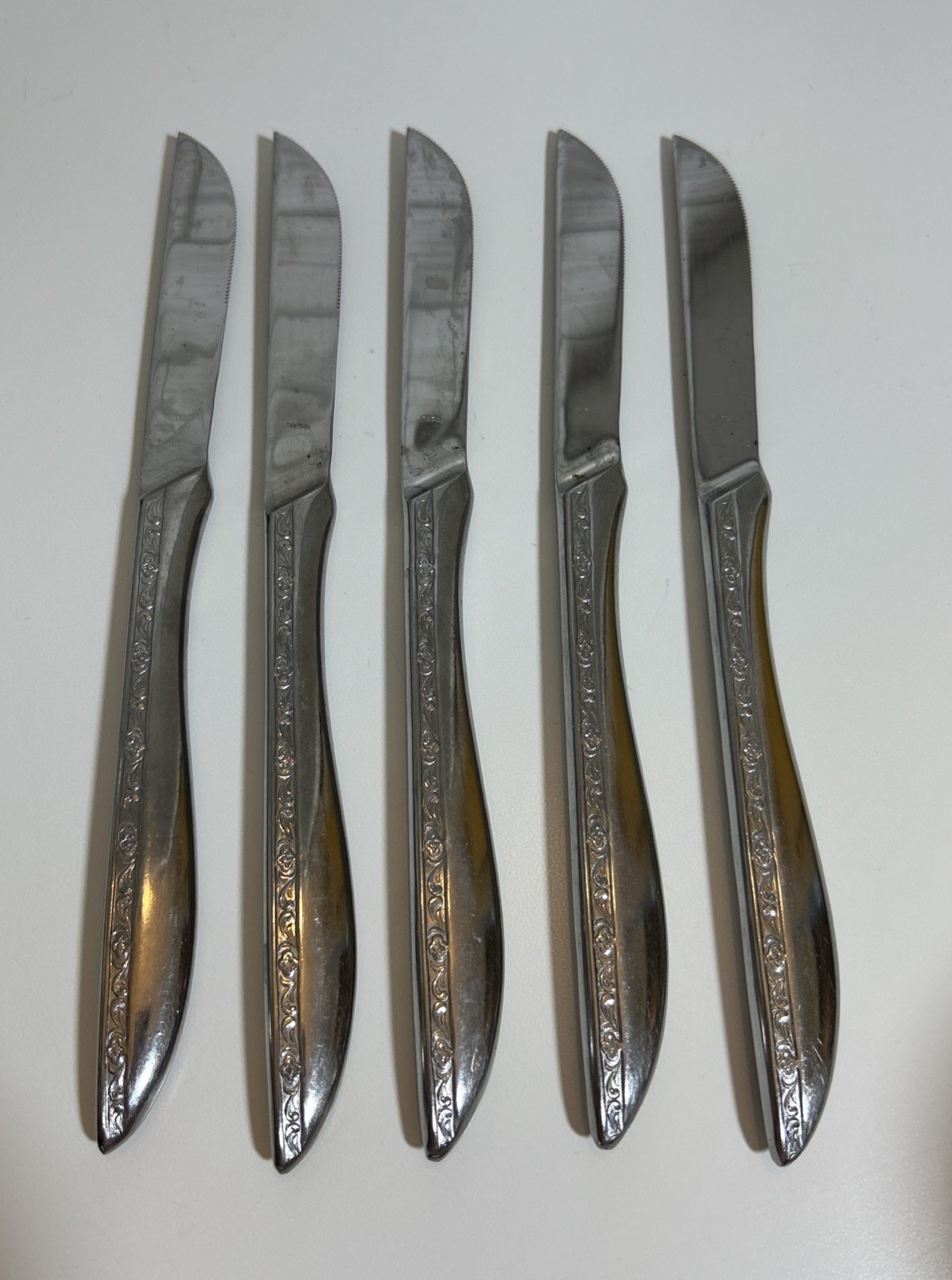 Vintage Set Of 5 Stainless Steel Japan Knife Knives