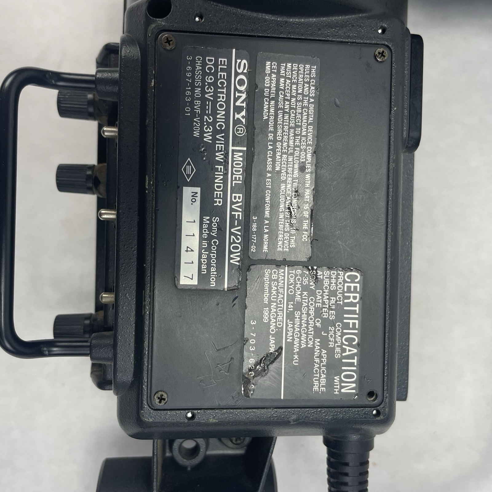Sony BVF-V20W 16:9 Electronic Viewfinder