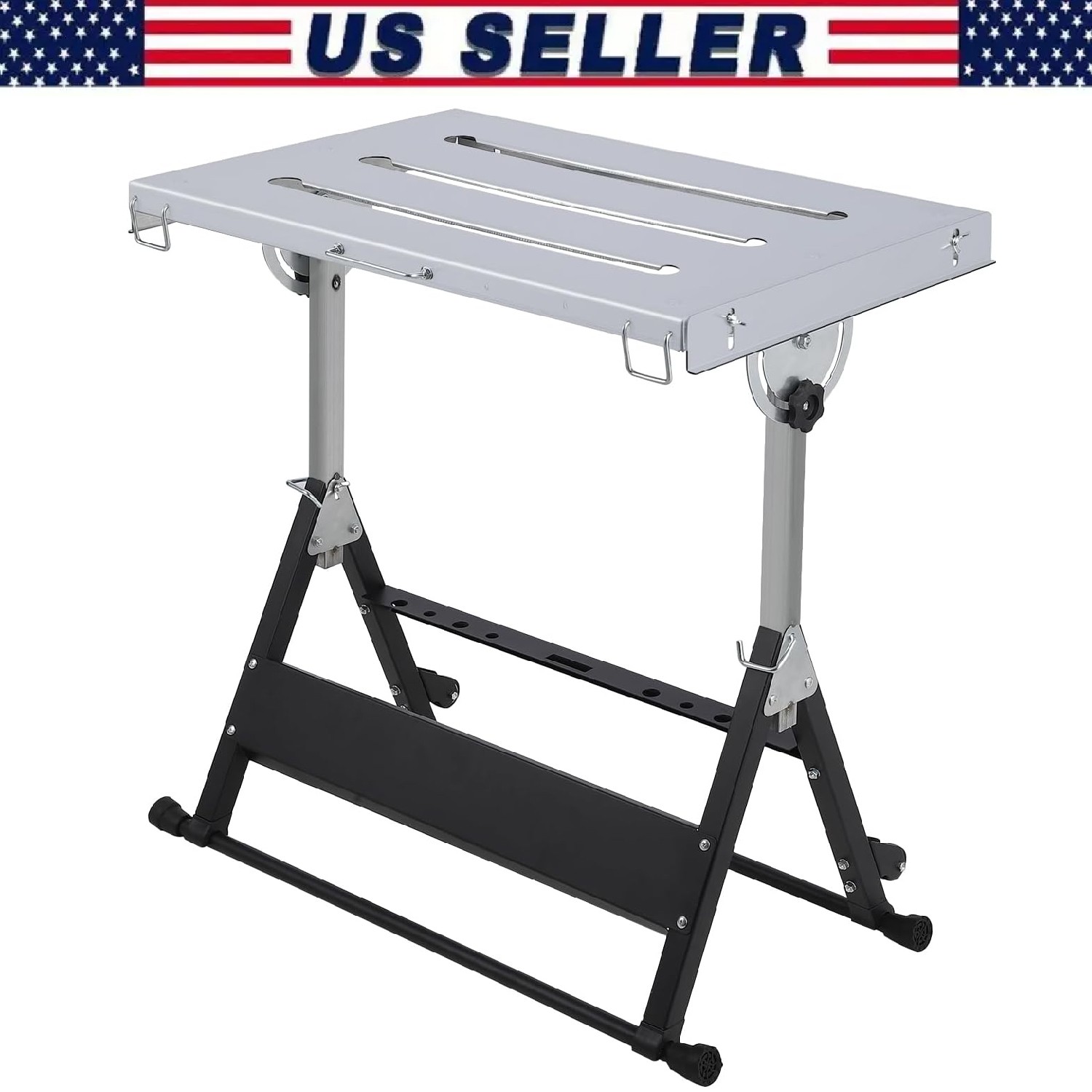 Welding Table 46" x 18" 1000LBS Folding Workbench Adjustable Height for Garage
