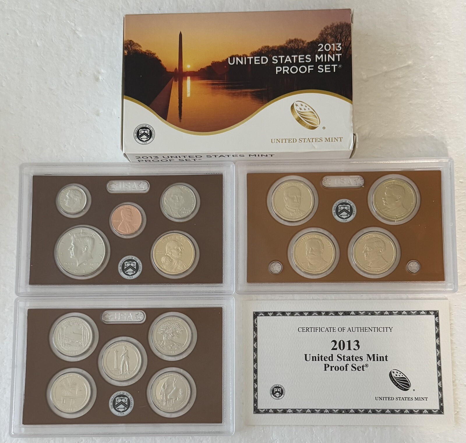 2013 United States Mint Proof Set 14 Coins Complete with Original Box & COA