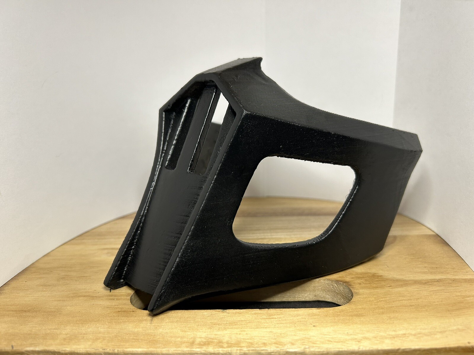 Noob Saibot Mask Open, 3D Printed, Painted Black