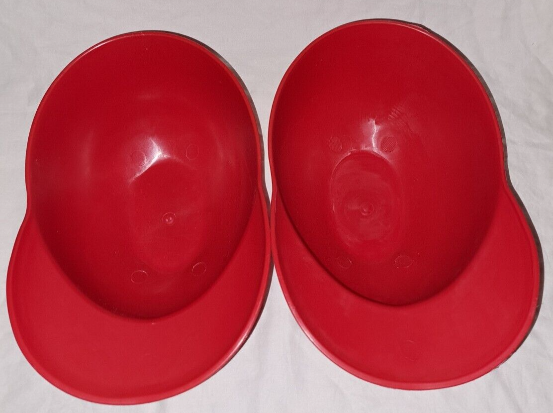 2 Red Plastic Helmet Hats Portland Sea Dogs Baseball Sports