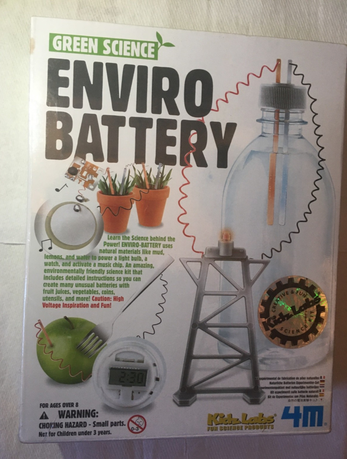 GREEN  SCIENCE ENVIRO BATTERY SCIENCE EXPERIMENT KIT KIDZ LABS AGE 8+ Sealed NEW