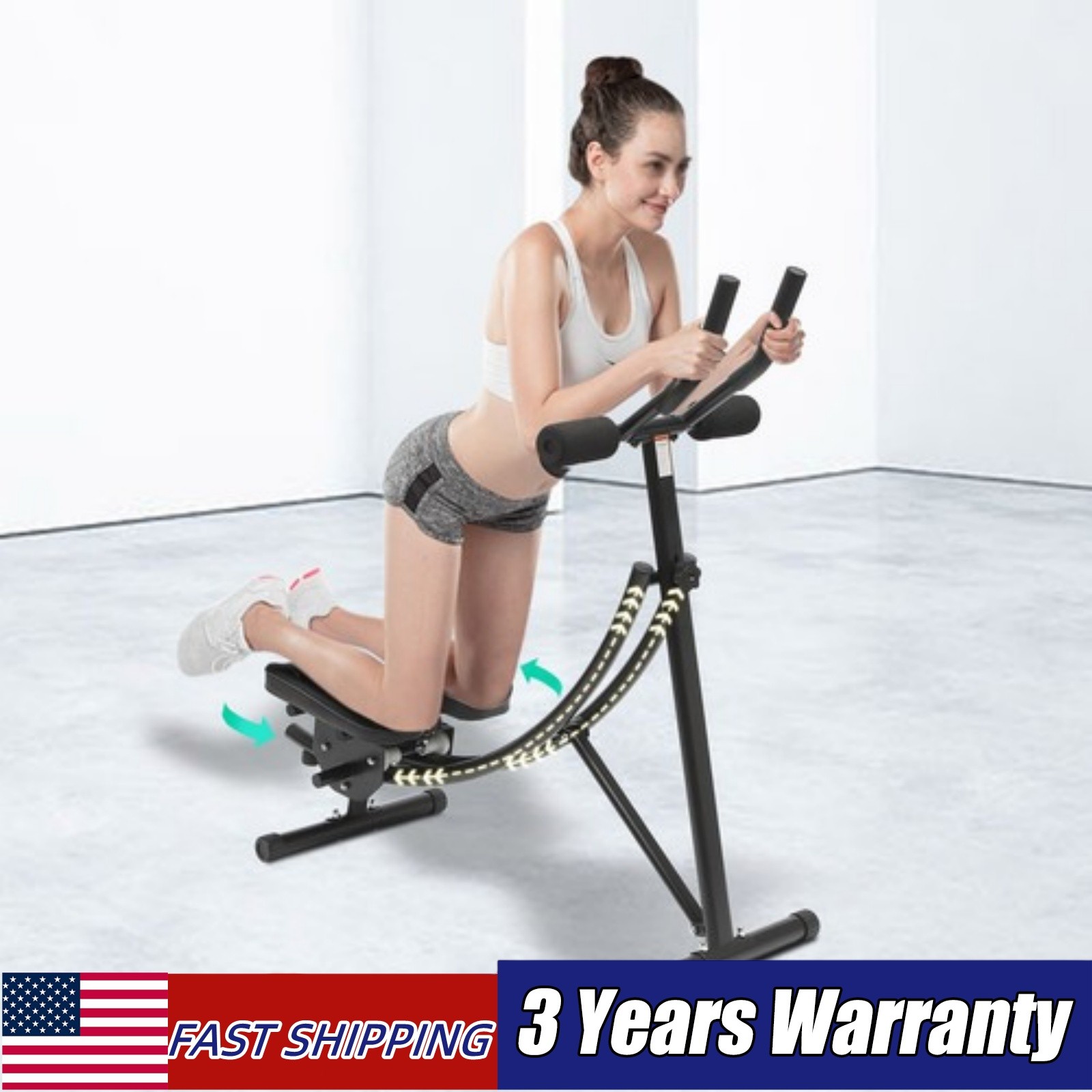 Ab Machine Coaster Abdominal Crunch Trainer for Home Gym Core Workout Equipment